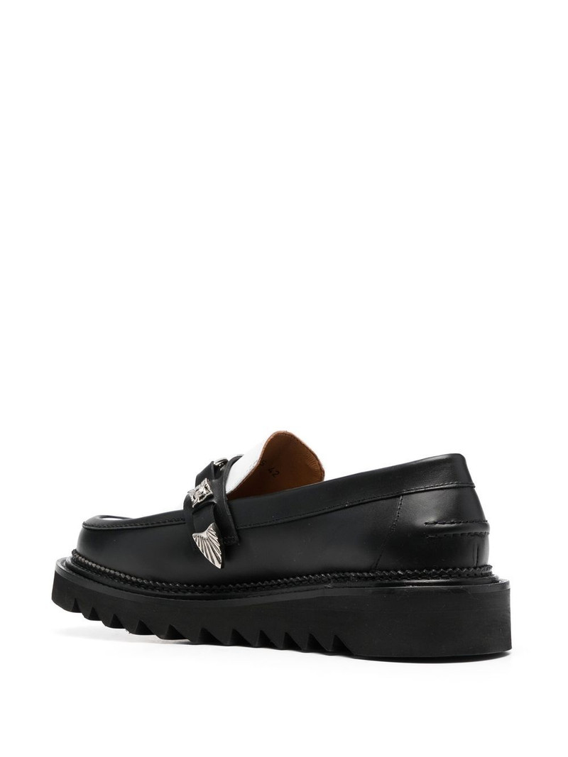 plaque-detailing two-tone loafers 3