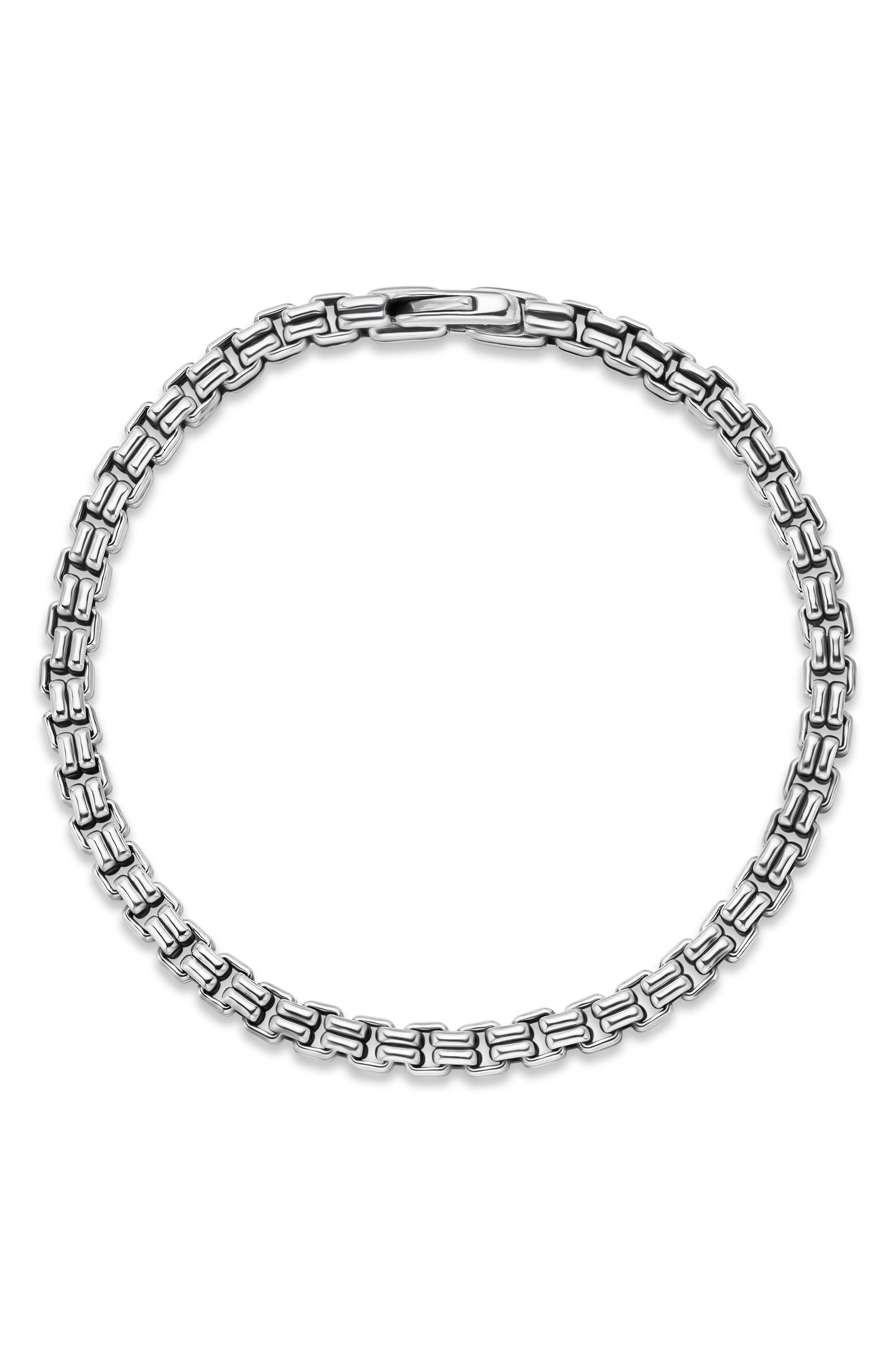 David Yurman Men's Double Box Chain Bracelet in Sterling Silver, 4mm at Nordstrom - 5