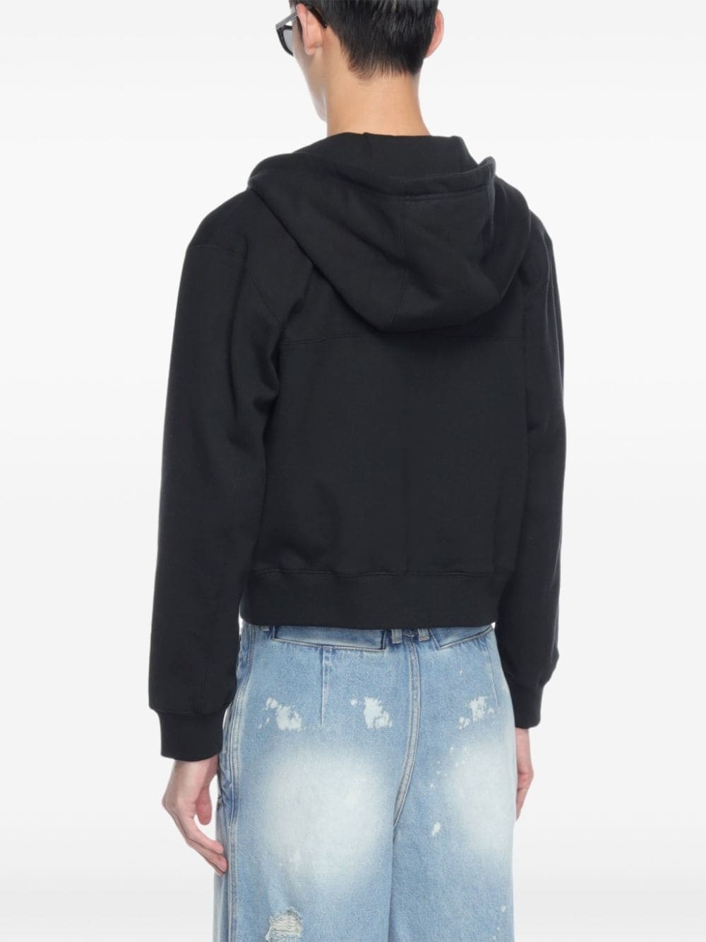 logo-appliqué cotton hoodie - 4