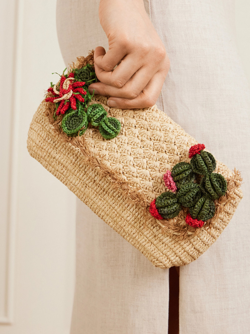 Anya Hindmarch Embellished Raffia Clutch outlook