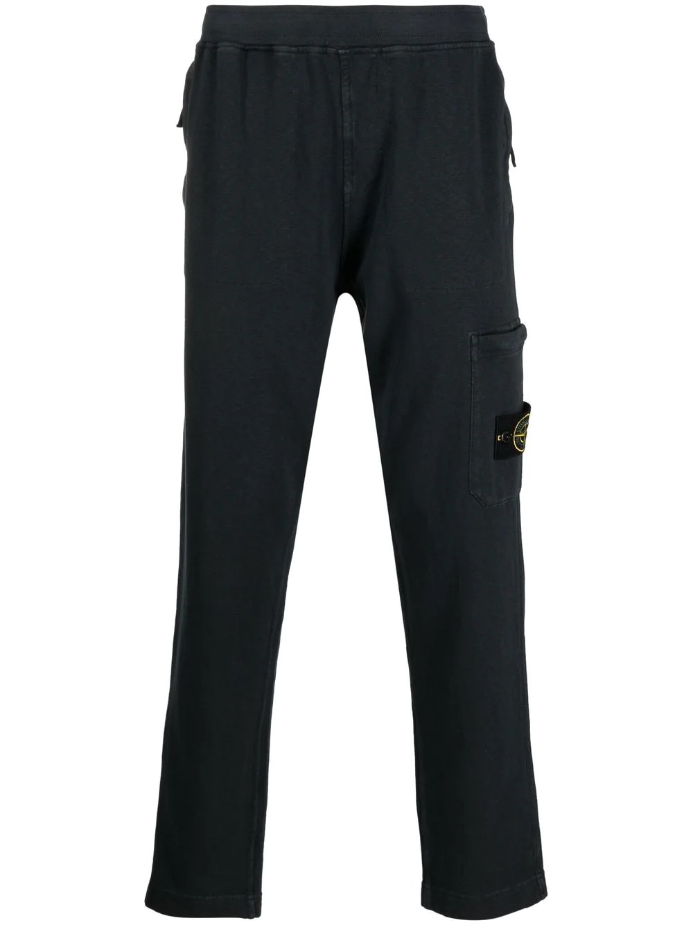 logo-patch cotton track pants - 1