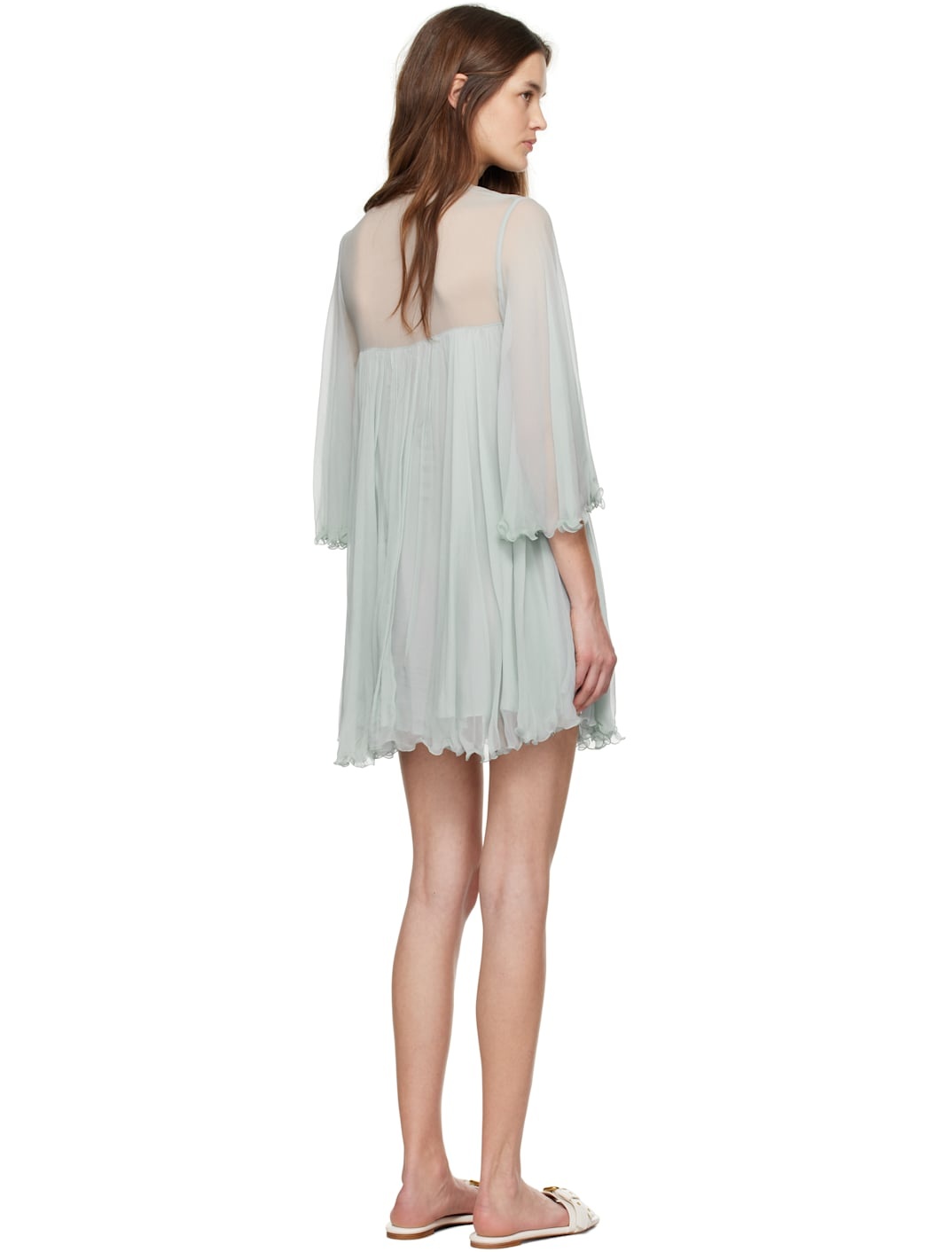 Gray Pleated Minidress - 3