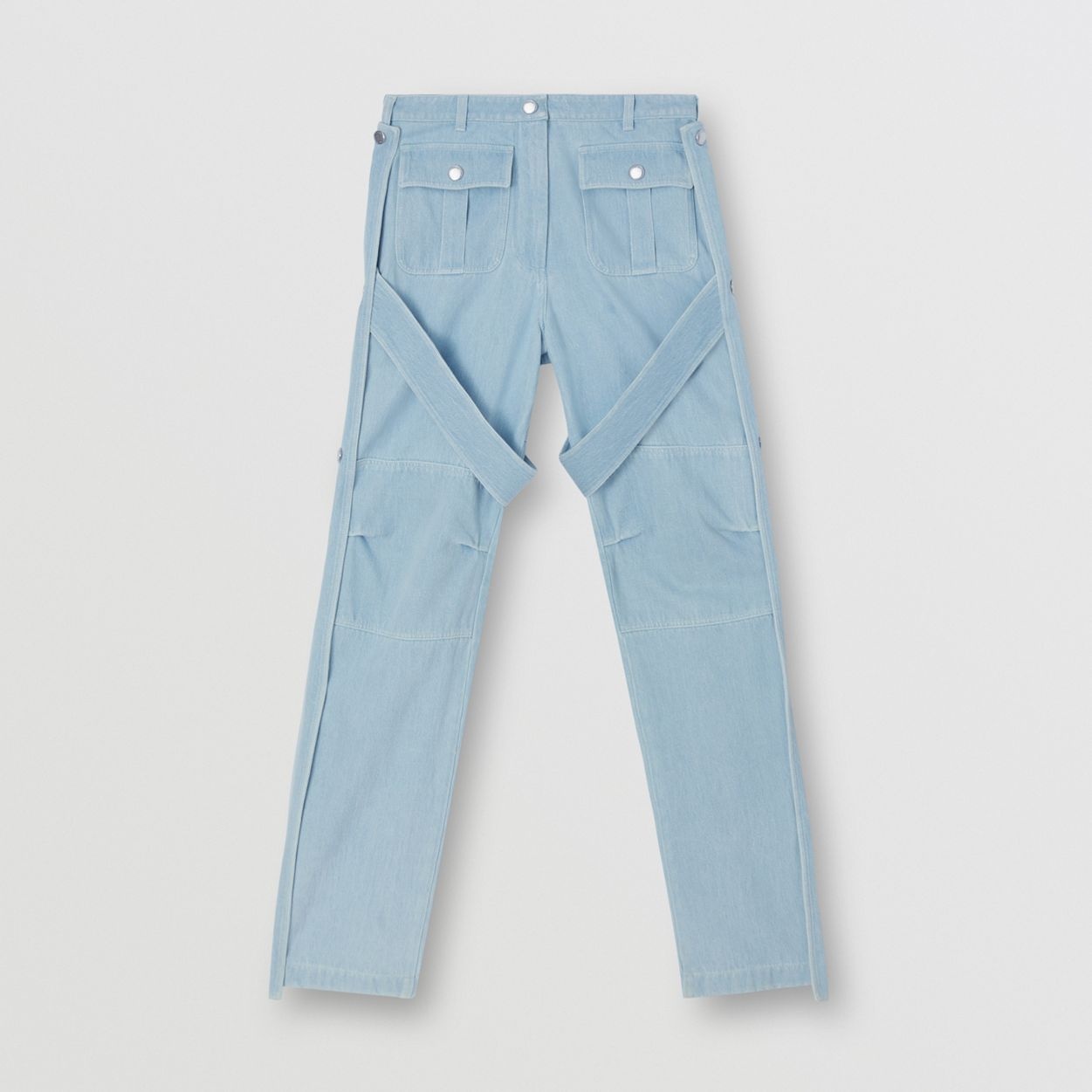 Detachable Strap Detail Denim Cargo Trousers - 1