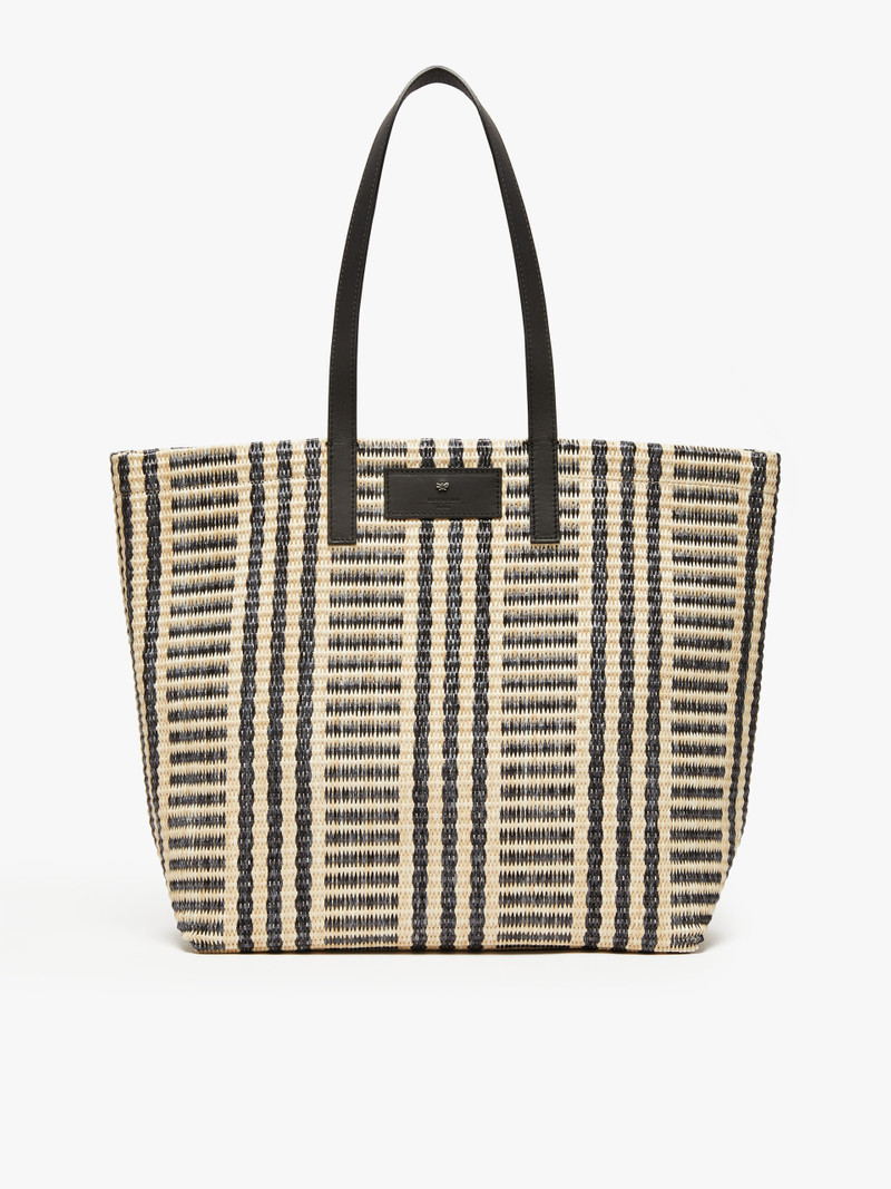 OTTANO Raffia-look jacquard shopping tote 1