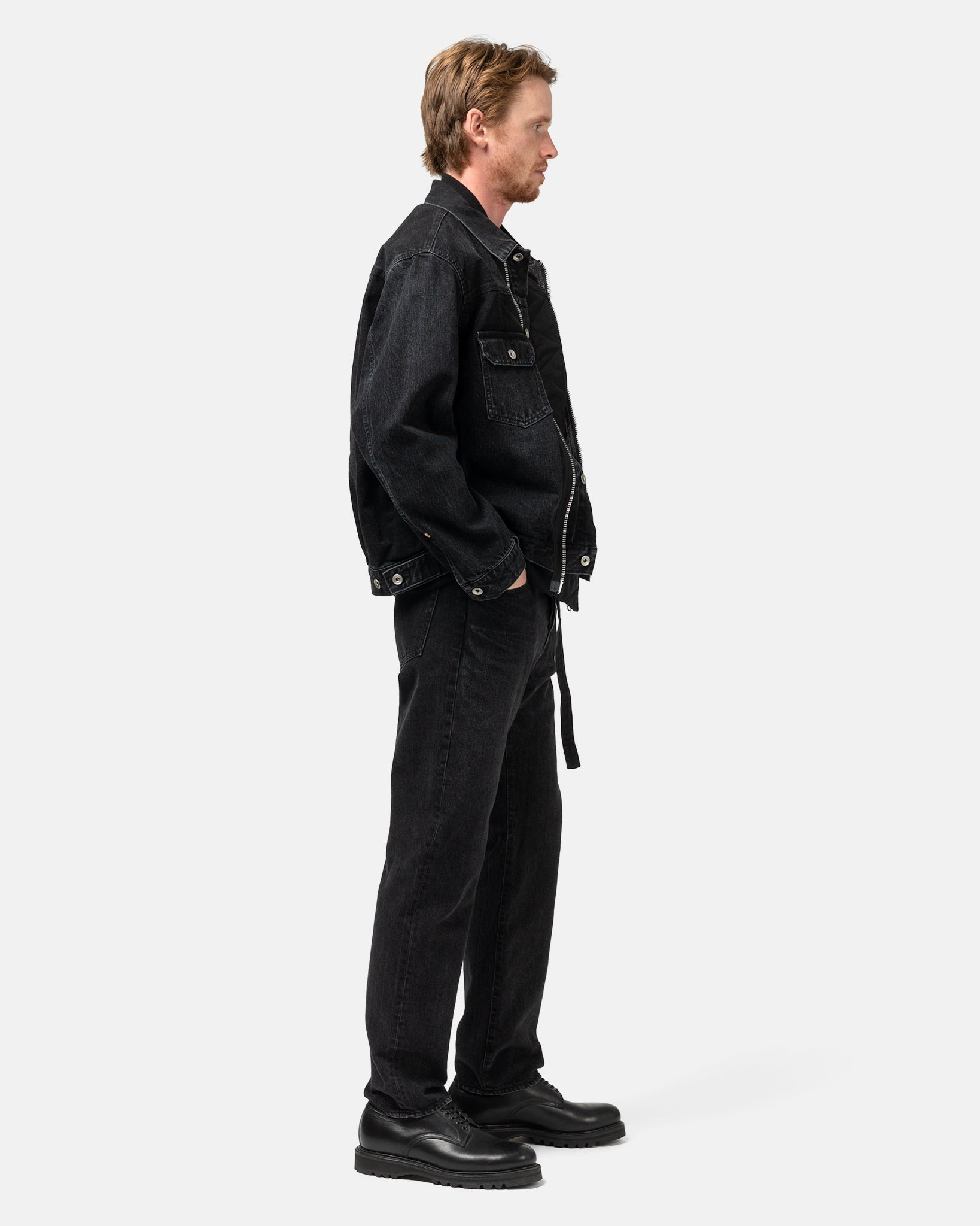 Straight Denim Pants Black - 3