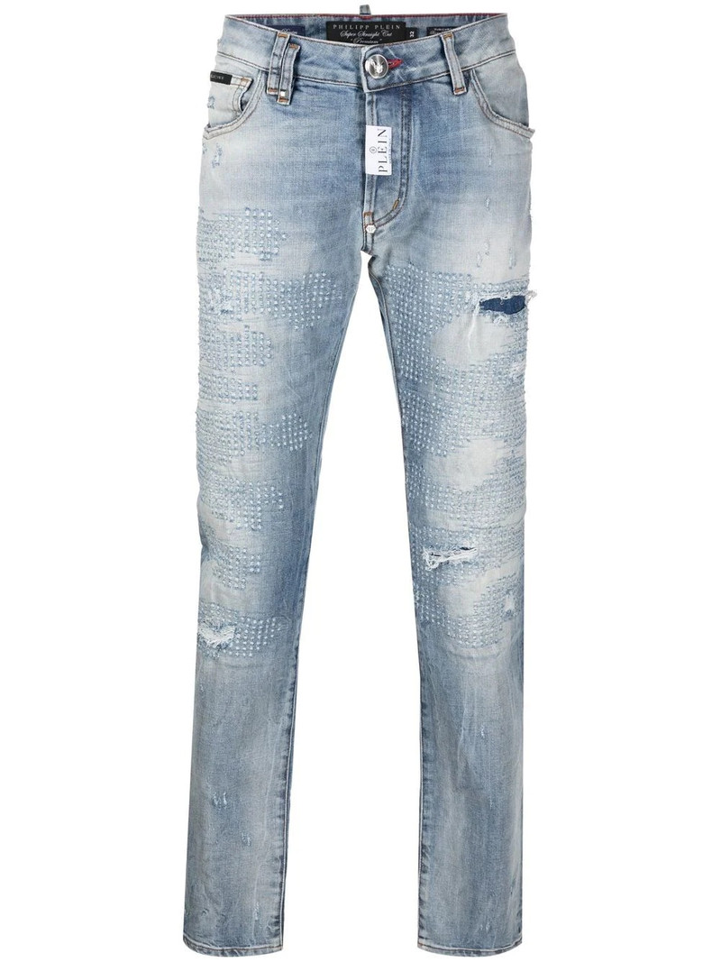 Premium distressed-detail jeans 1