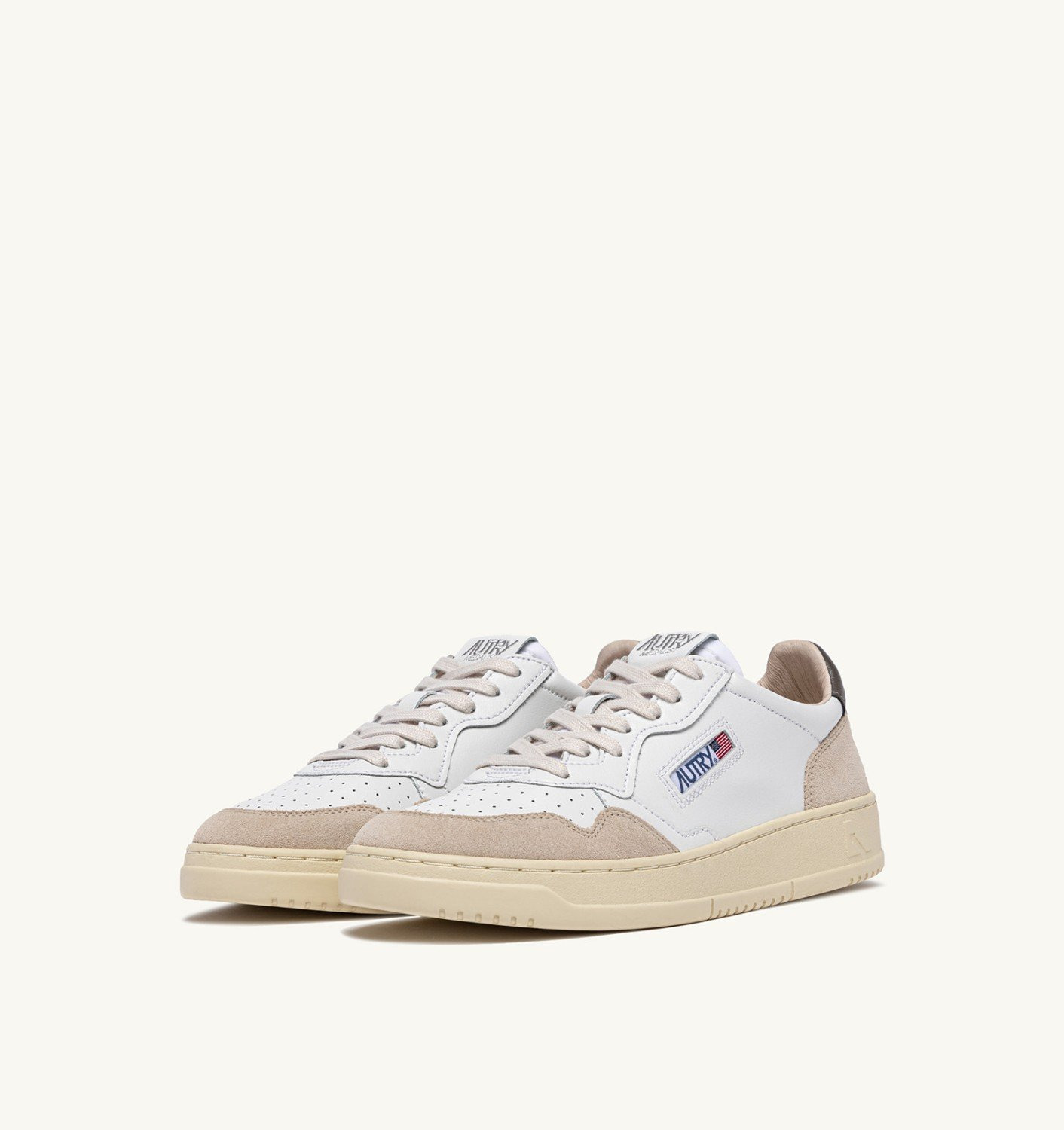 MEDALIST LOW SNEAKERS IN WHITE AND MOREL SUEDE AND LEATHER - 2
