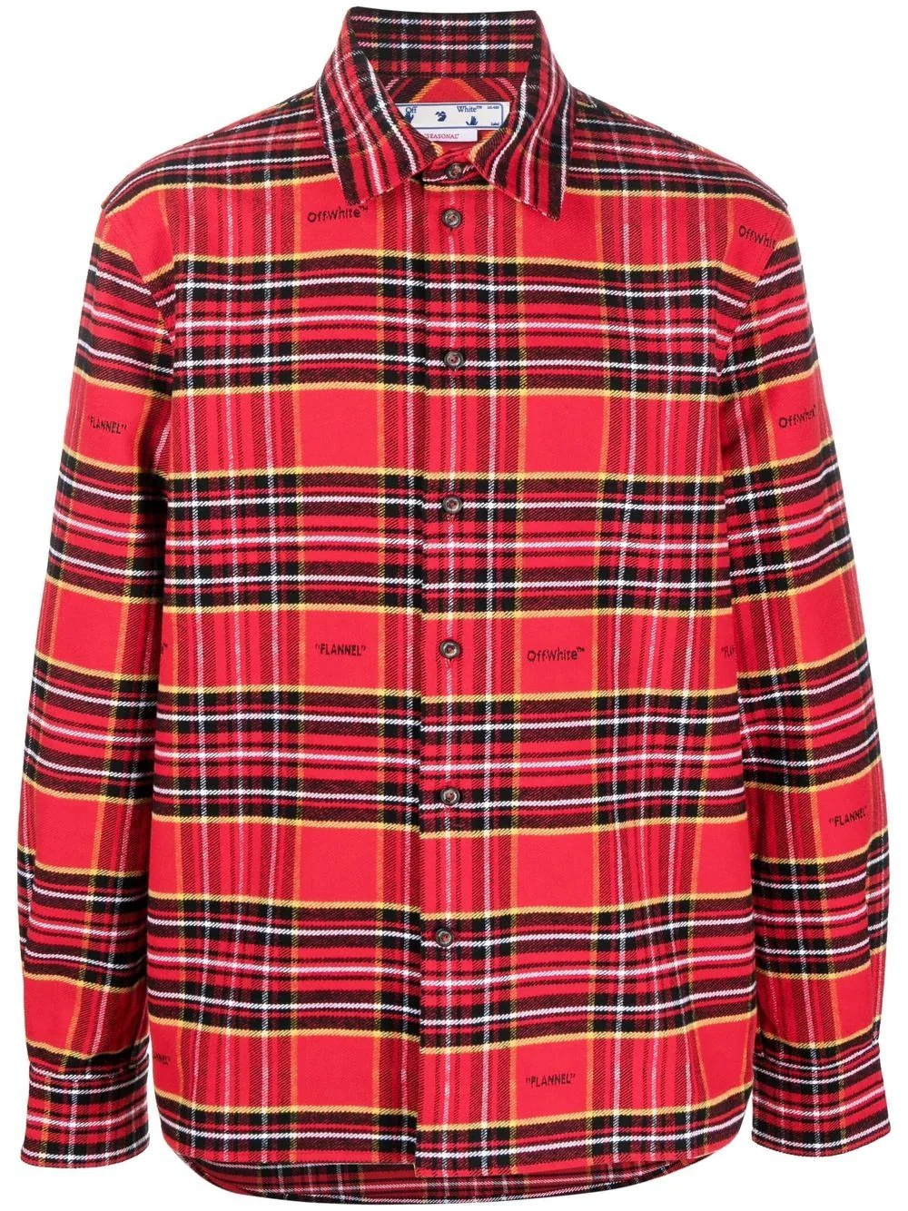 tartan-check logo-embroidered shirt - 1