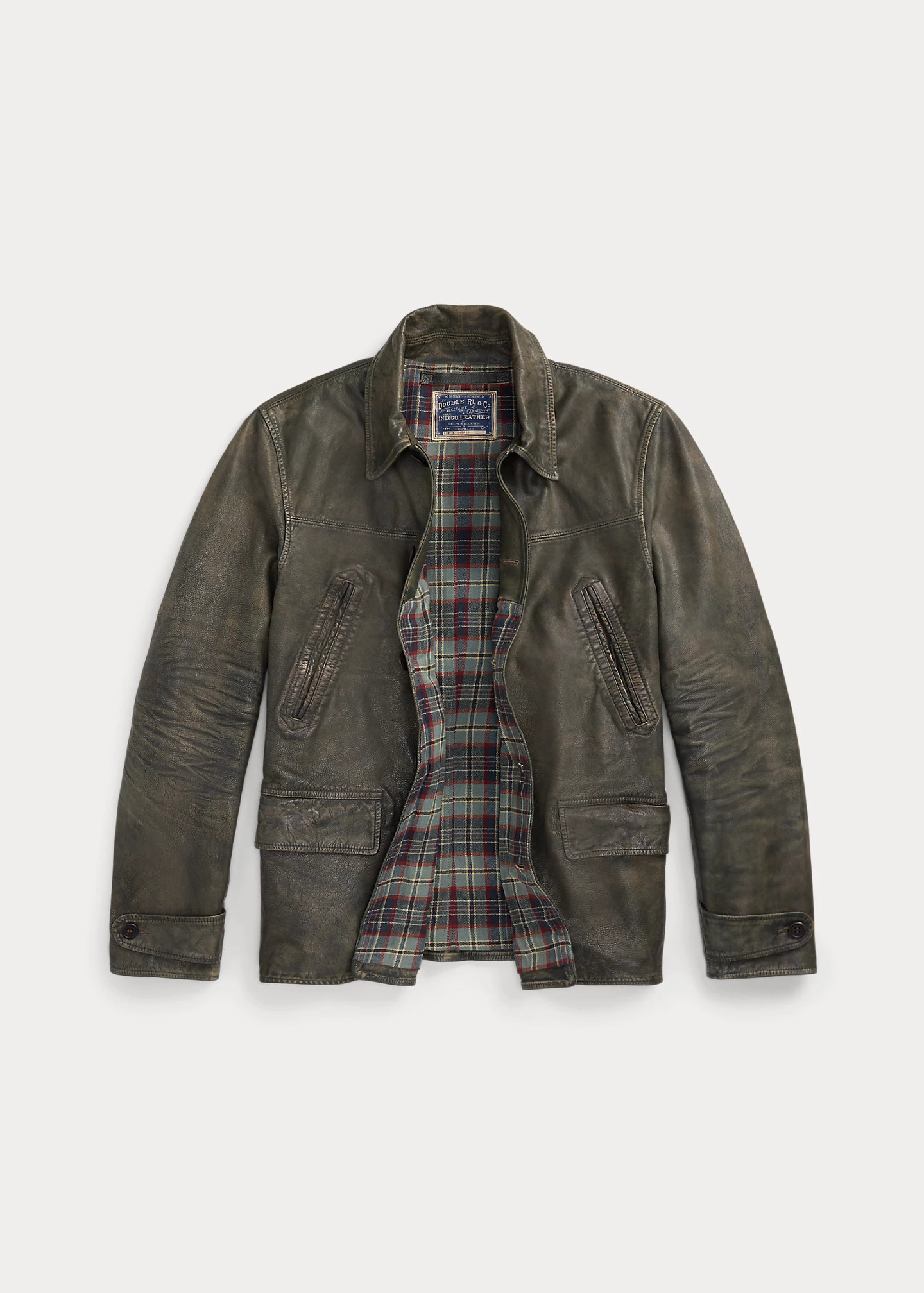 Indigo Leather Car Coat - 3