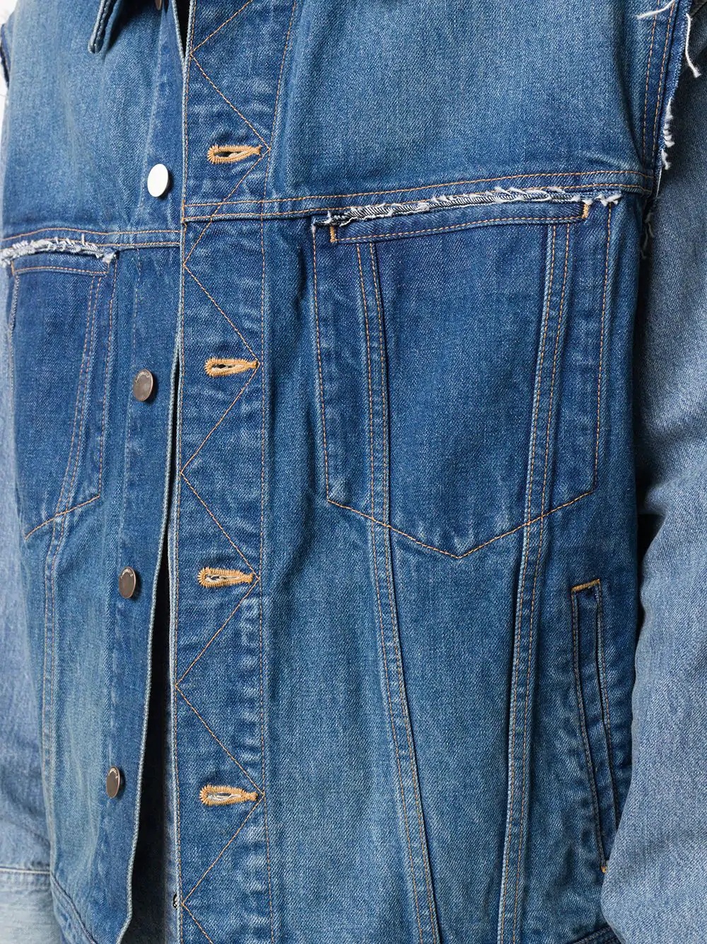 layered denim jacket - 6