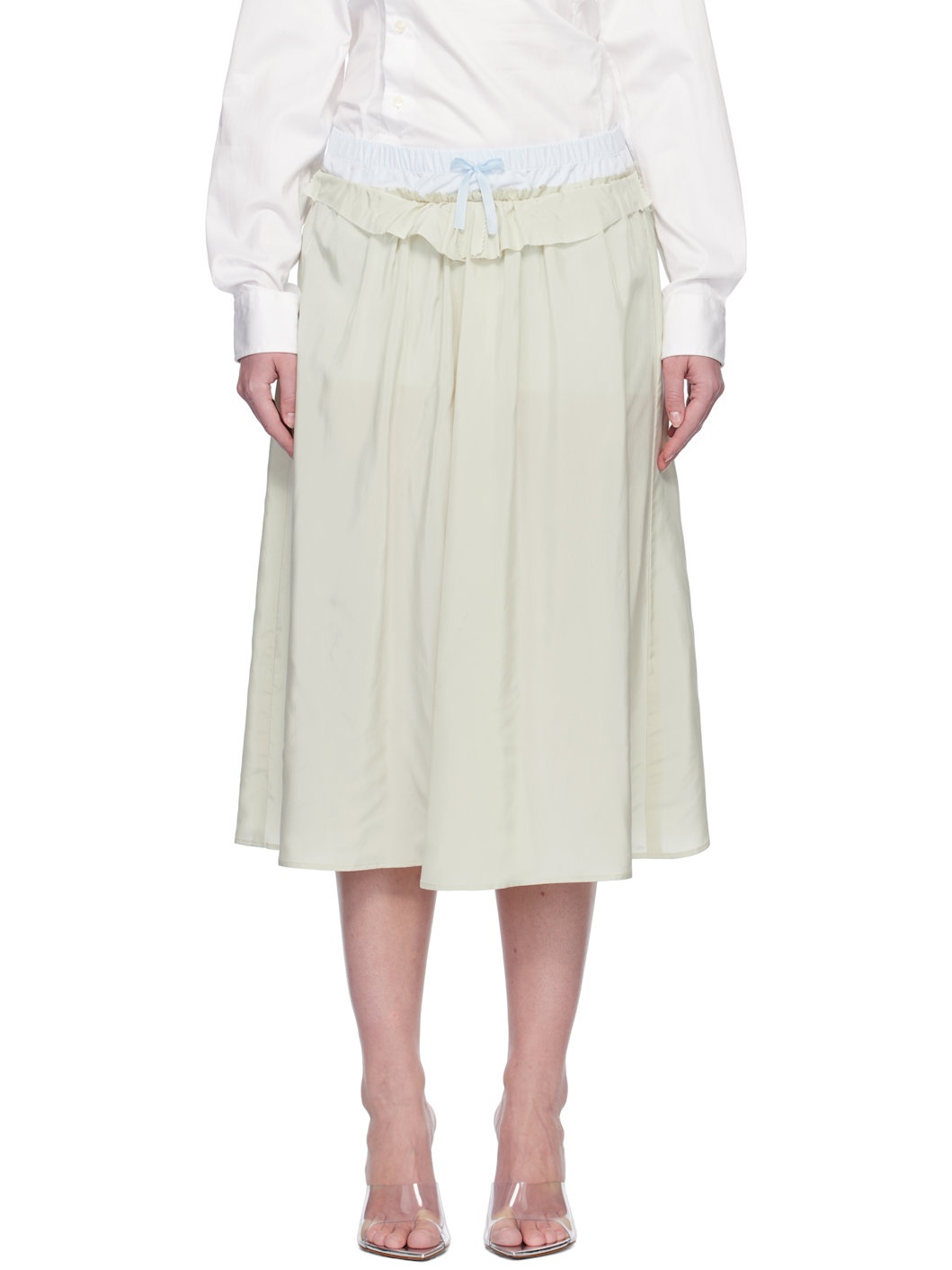 Beige 'Anonymity Of The Lining' Midi Skirt - 1