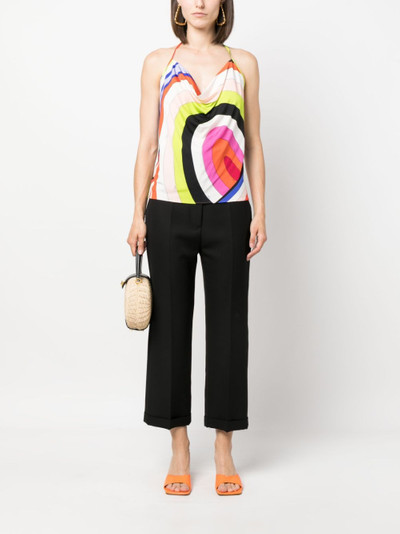 PUCCI abstract-print cowl-neck blouse outlook