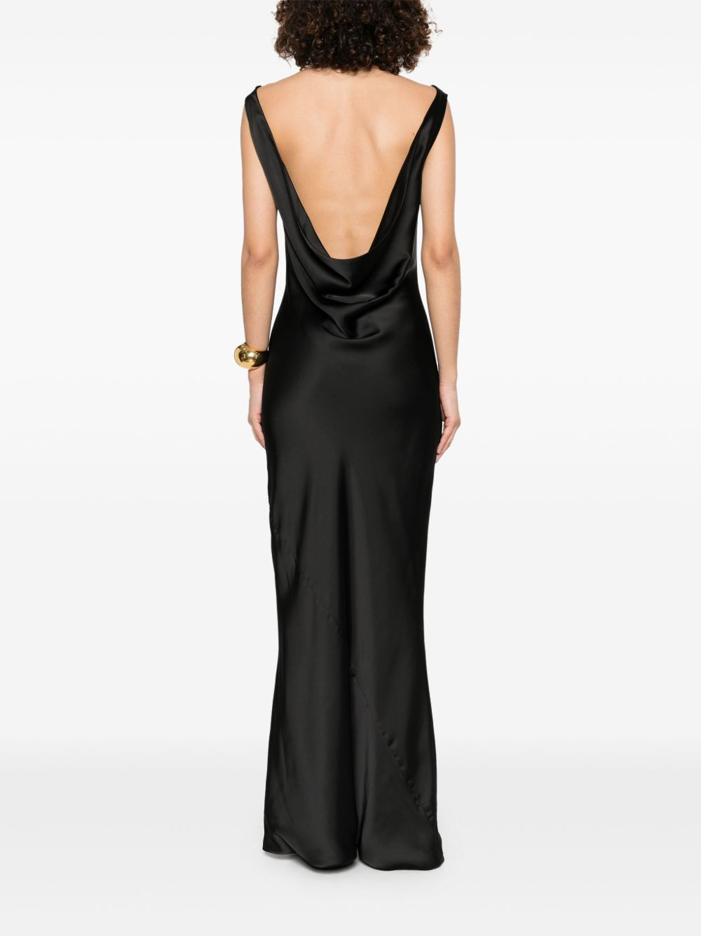 draped sleeveless gown - 4