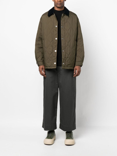 Mackintosh contrast-collar quilted jacket outlook