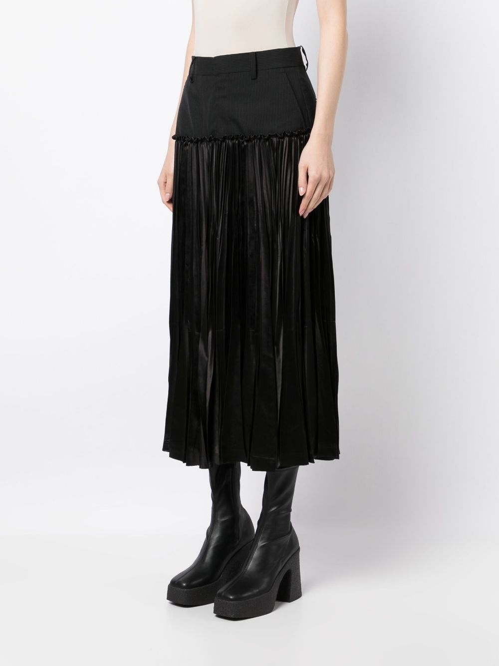 panelled pleated skirt - 3