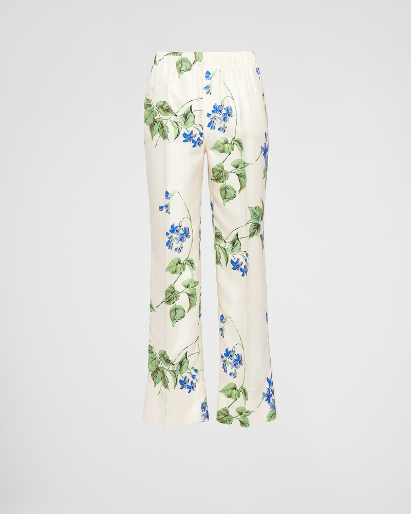 Printed twill pants 1