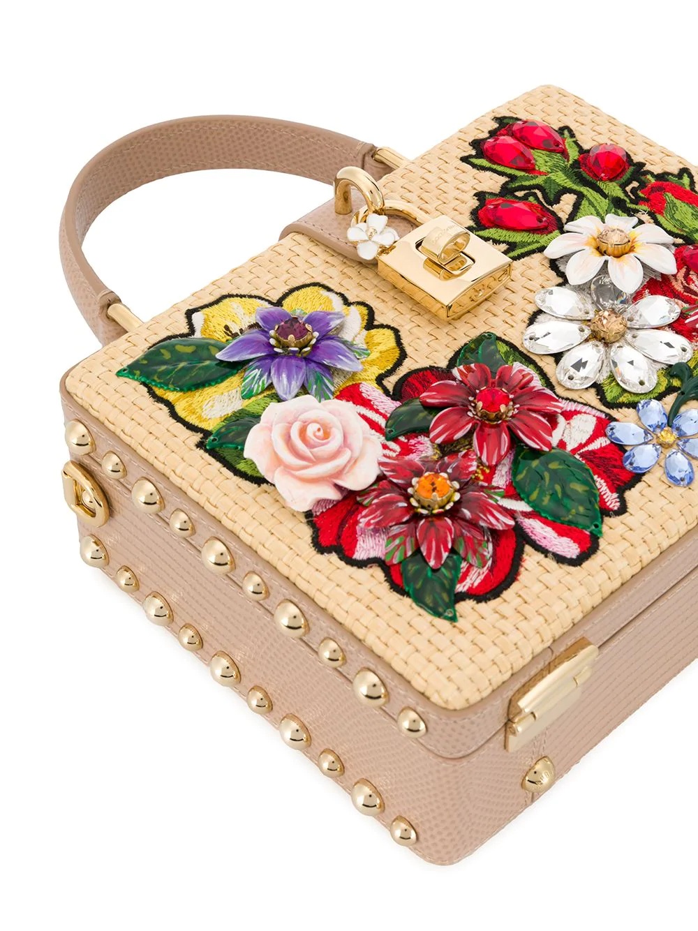 floral embellished tote bag - 4