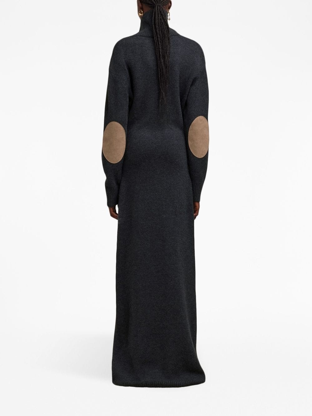 elbow-patch knitted maxi dress - 4