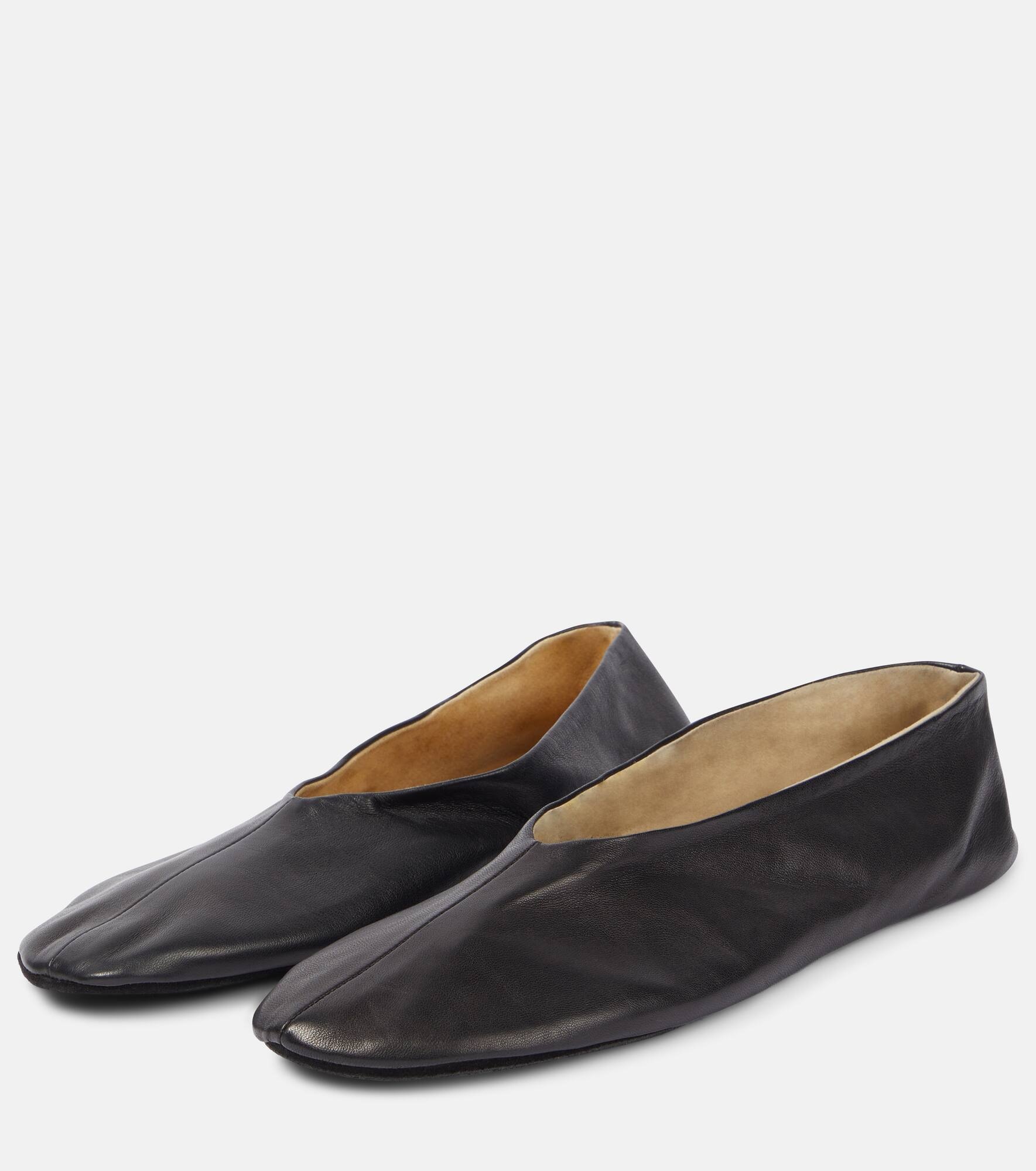 Leather slip-on shoes - 4