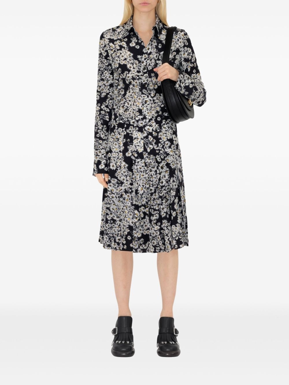 daisy-print silk shirt - 2