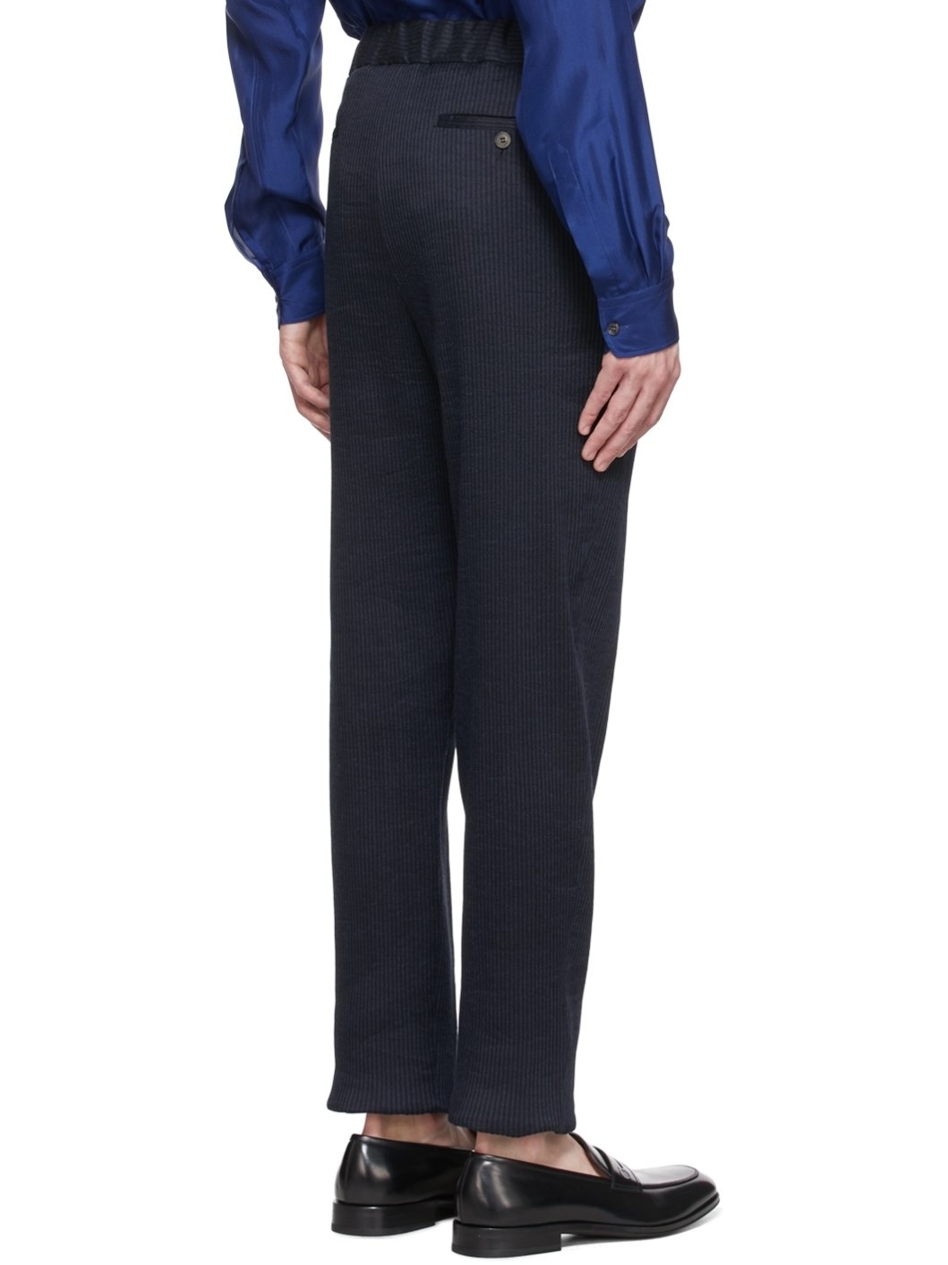 Navy Cotton Trousers - 3