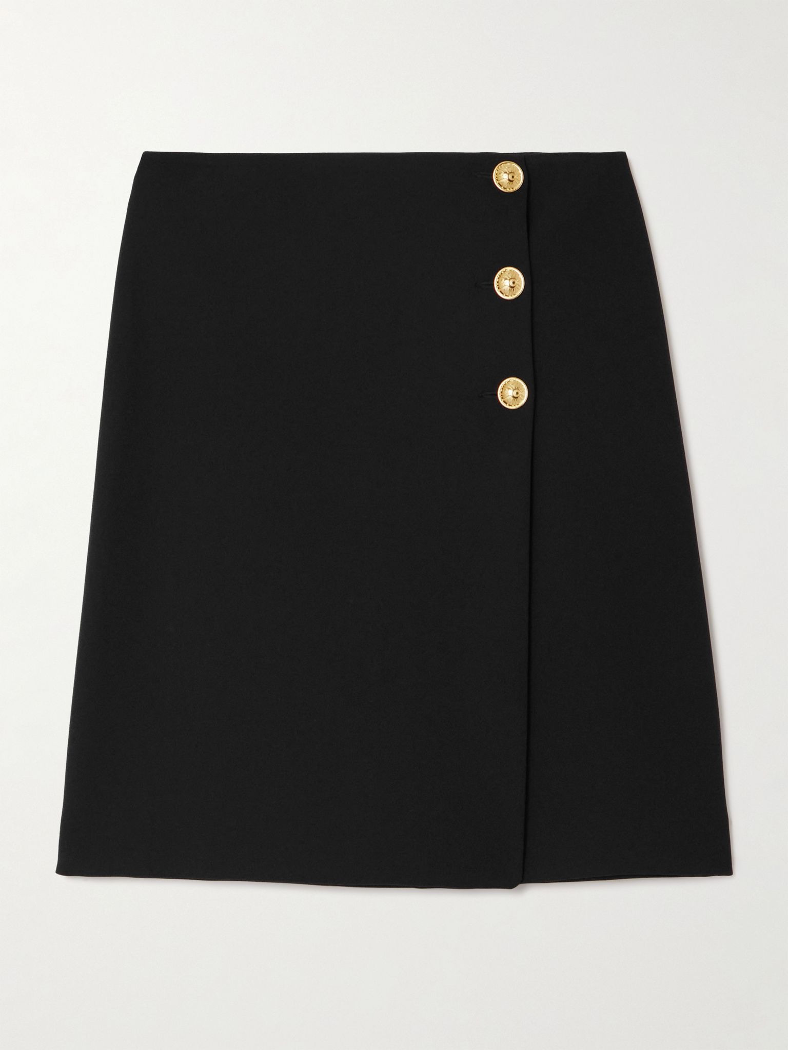 Embellished cady midi wrap skirt Black - 1
