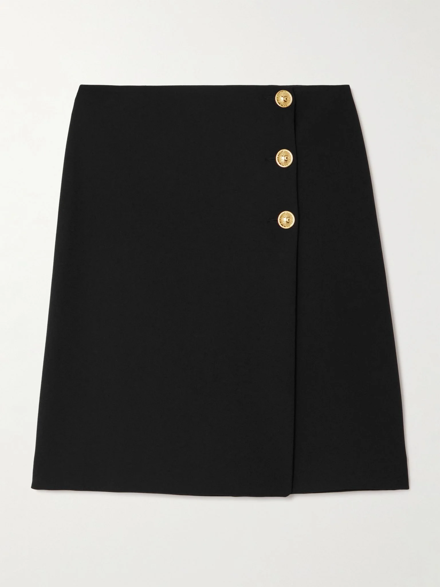 Embellished cady midi wrap skirt Black - 1