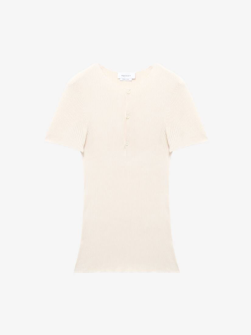 Rib Knit T-shirt - 2