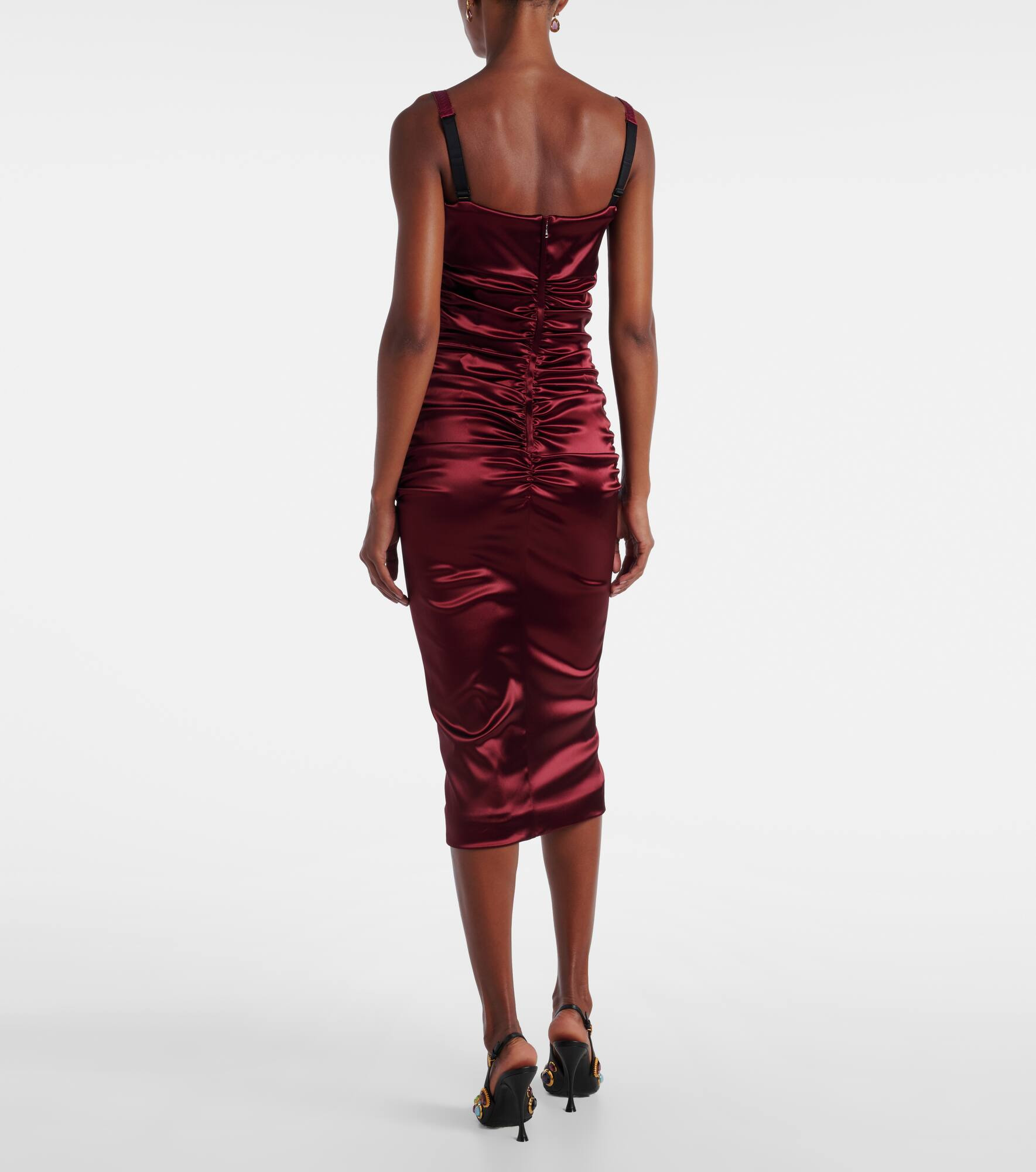 Draped satin cocktail dress - 3