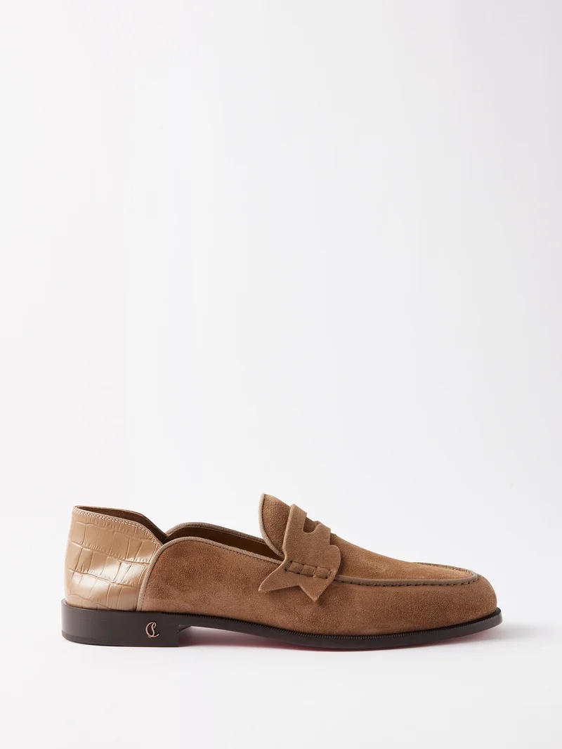 Christian Louboutin Penny No Back suede loafers