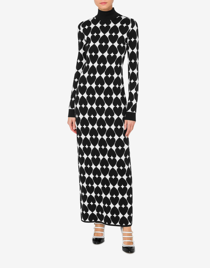 Moschino OPTICAL HEART KNITTED DRESS outlook