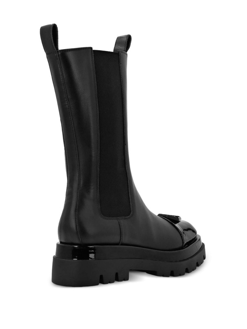 PHILIPP PLEIN logo-plaque leather midi boots outlook