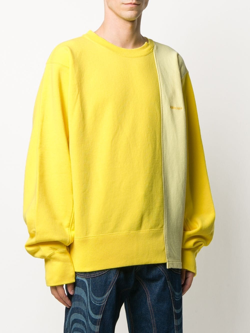 contrast-panel sweatshirt - 4