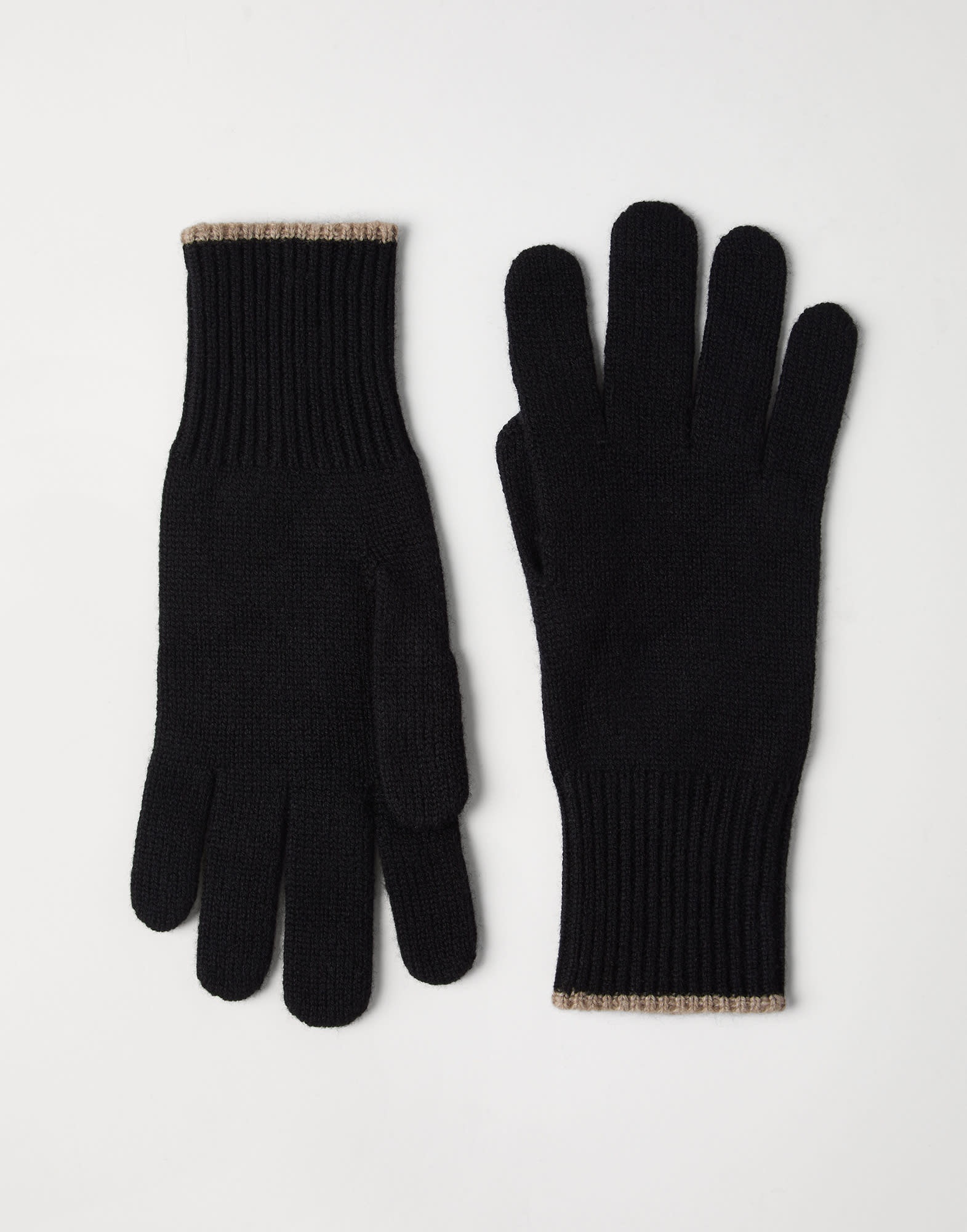 Brunello Cucinelli Cashmere knit gloves | REVERSIBLE