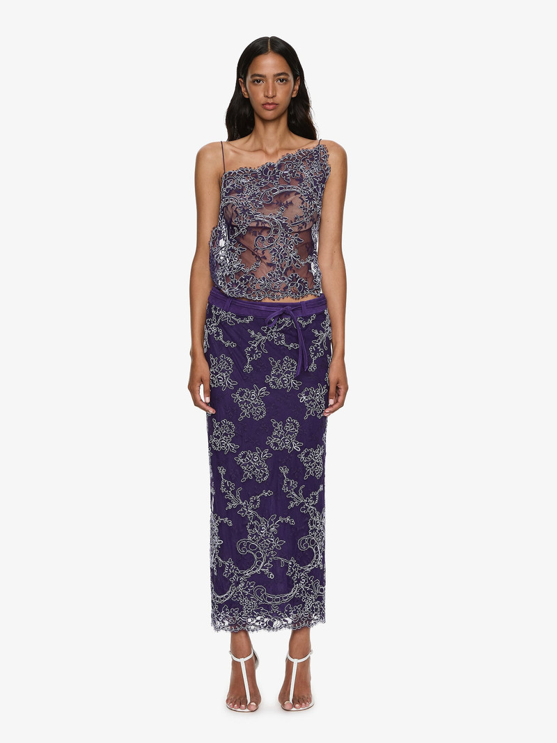 Iris Lace Suede Belted Skirt 5