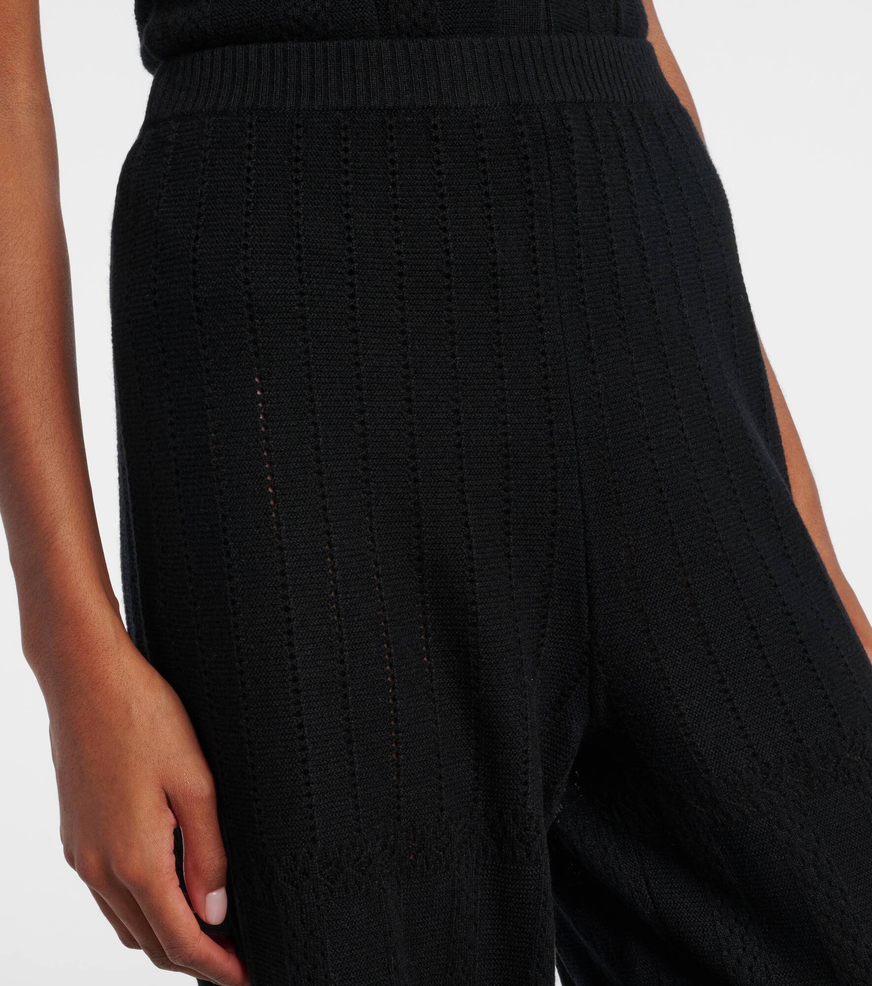 Alliage pointelle wool and cashmere wide-leg pants - 4