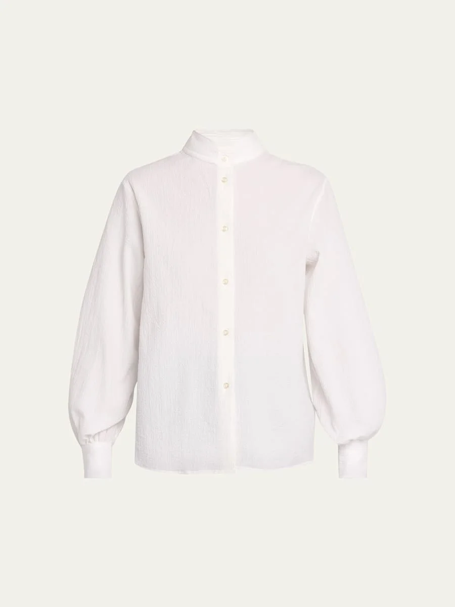 Alison Seersucker Button-Front Shirt - 1