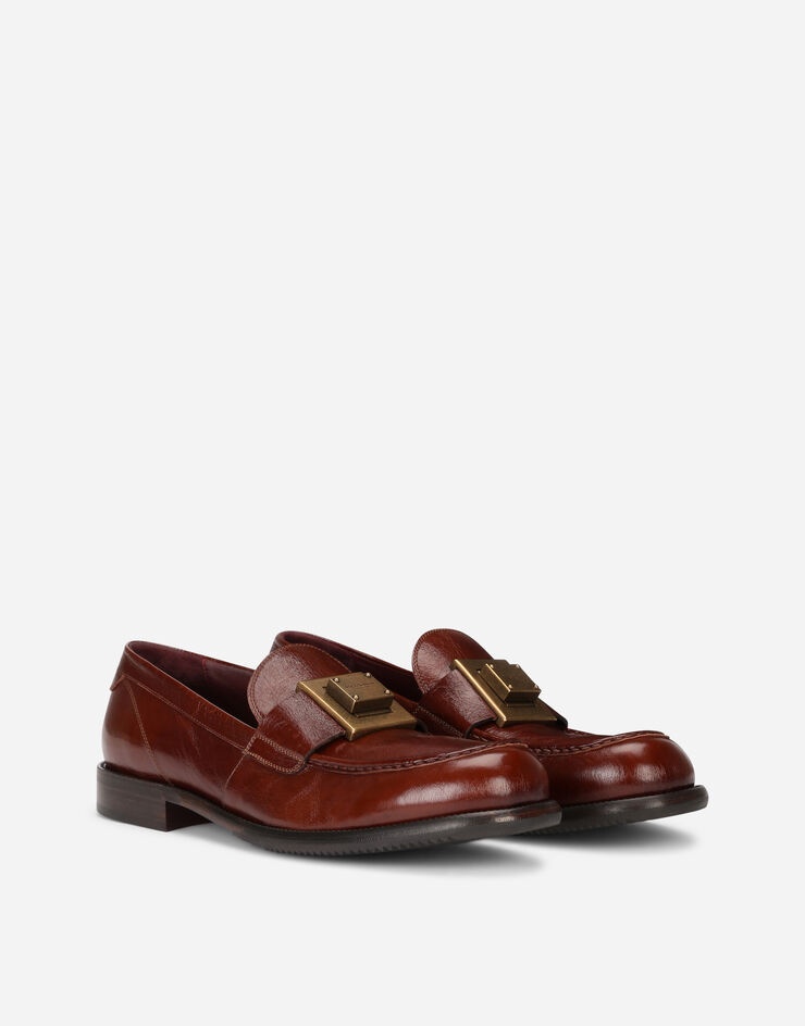 Mino calfskin loafers with branded plate - 2