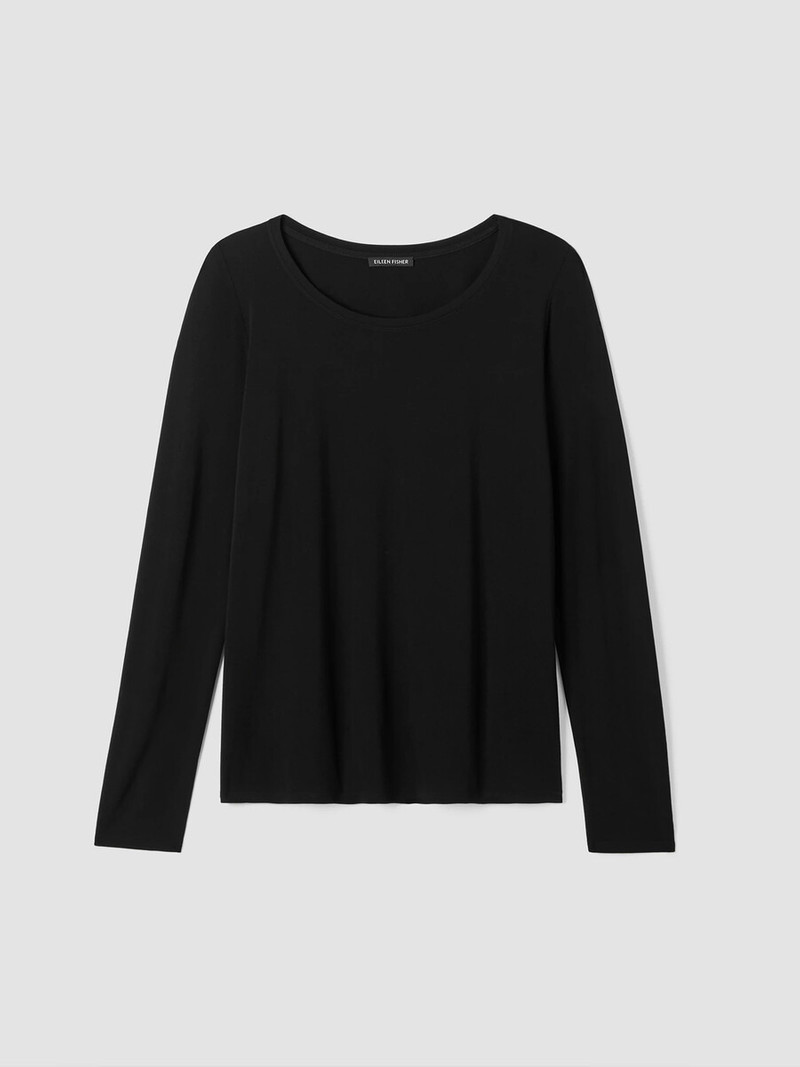 Stretch Silk Jersey Scoop Neck Top 1