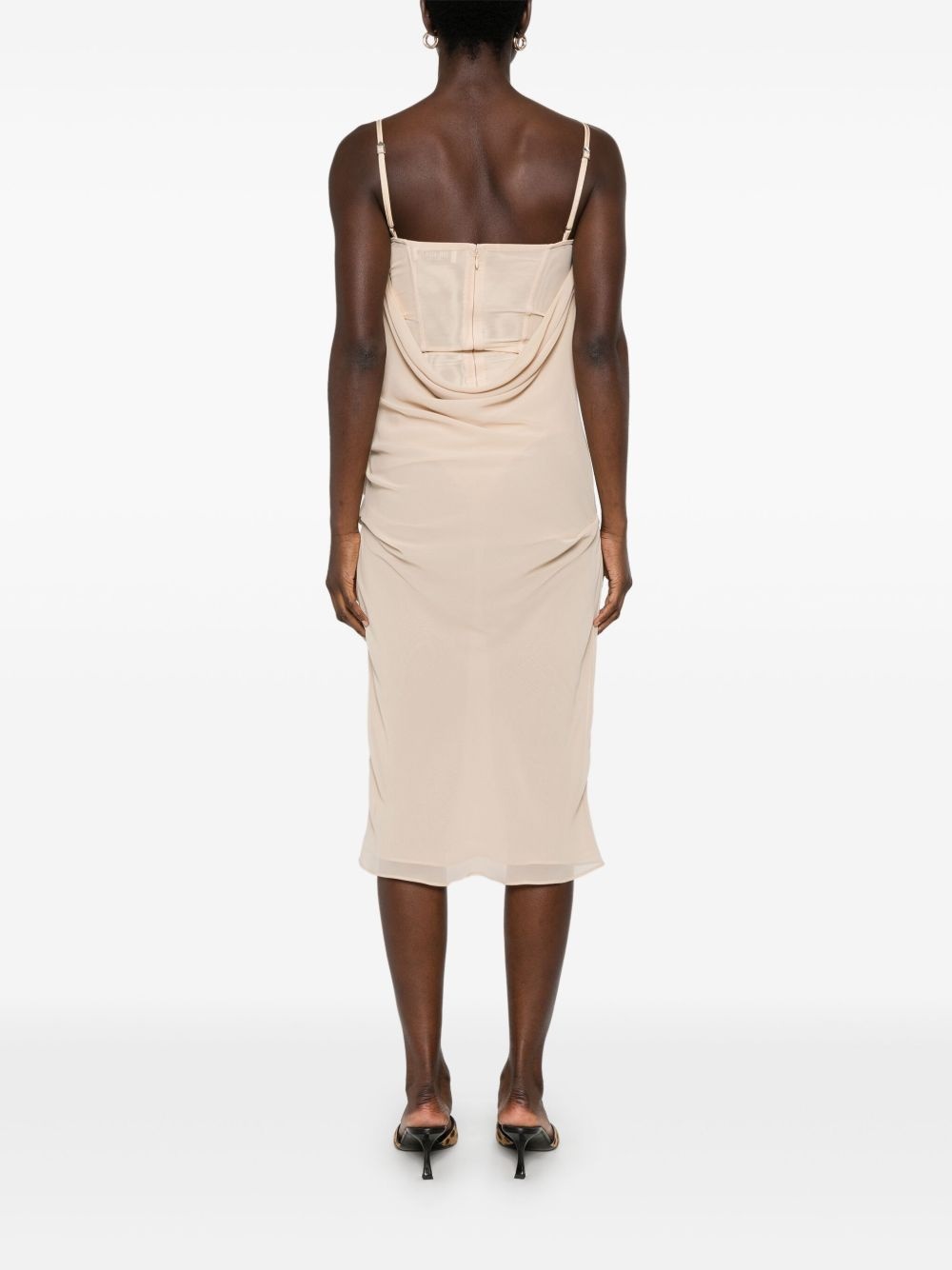 draped midi dress - 4