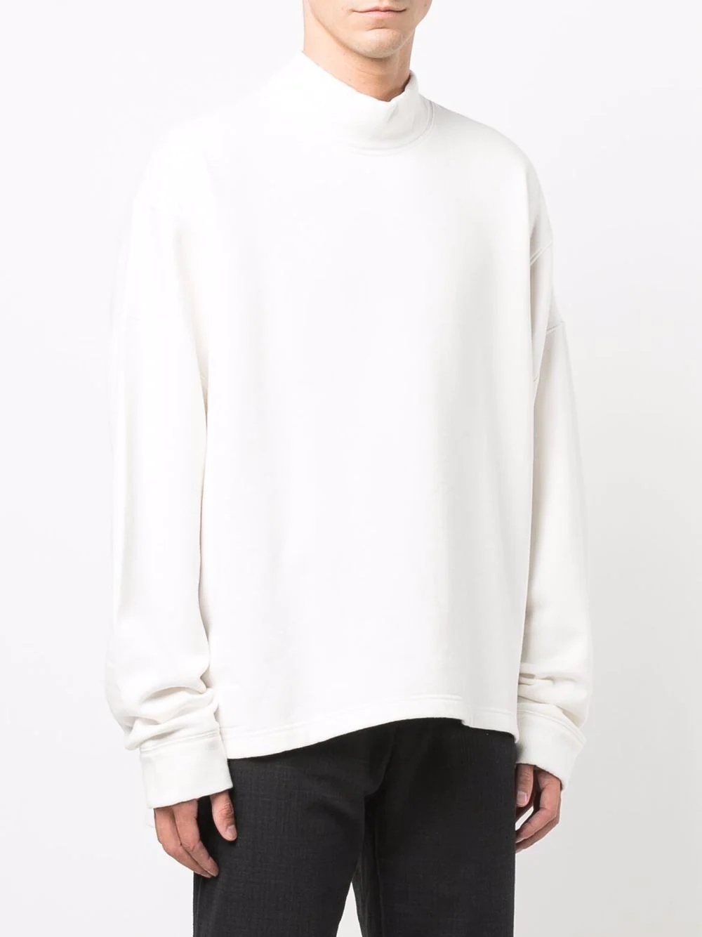 mock-neck cotton sweatshirt - 3