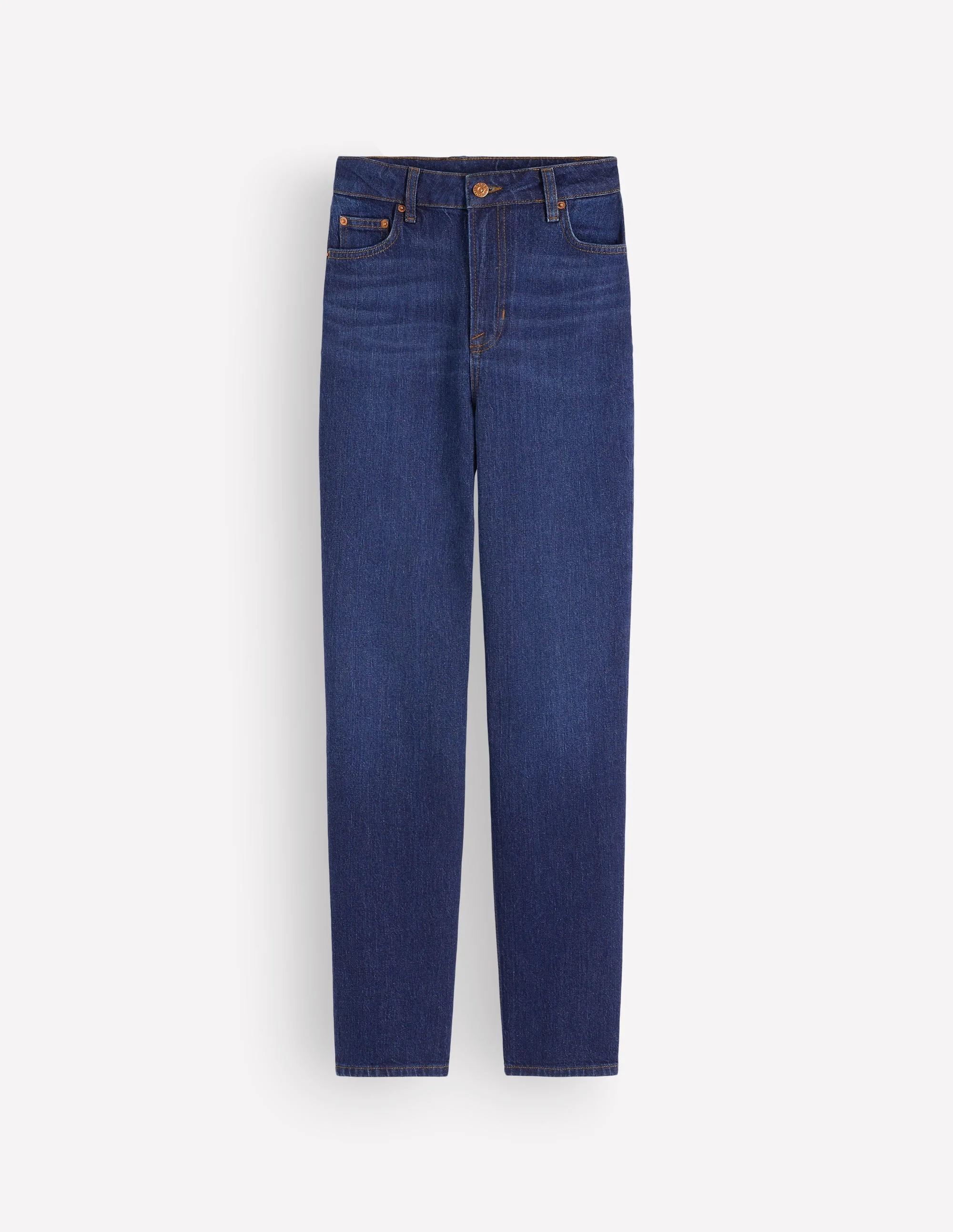 High Rise Straight Jeans-Indigo Rinse - 1