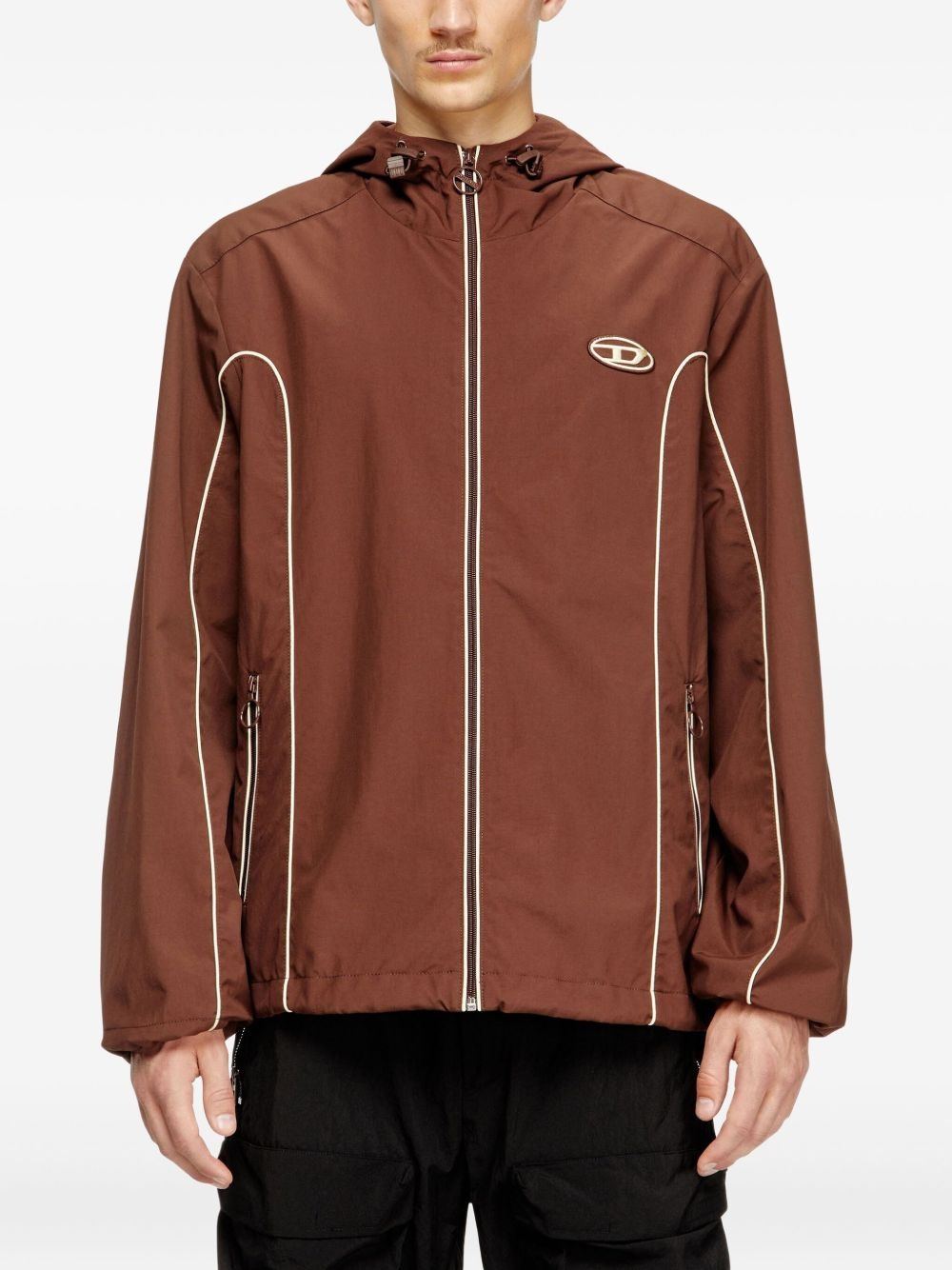piped hooded jacket - 3