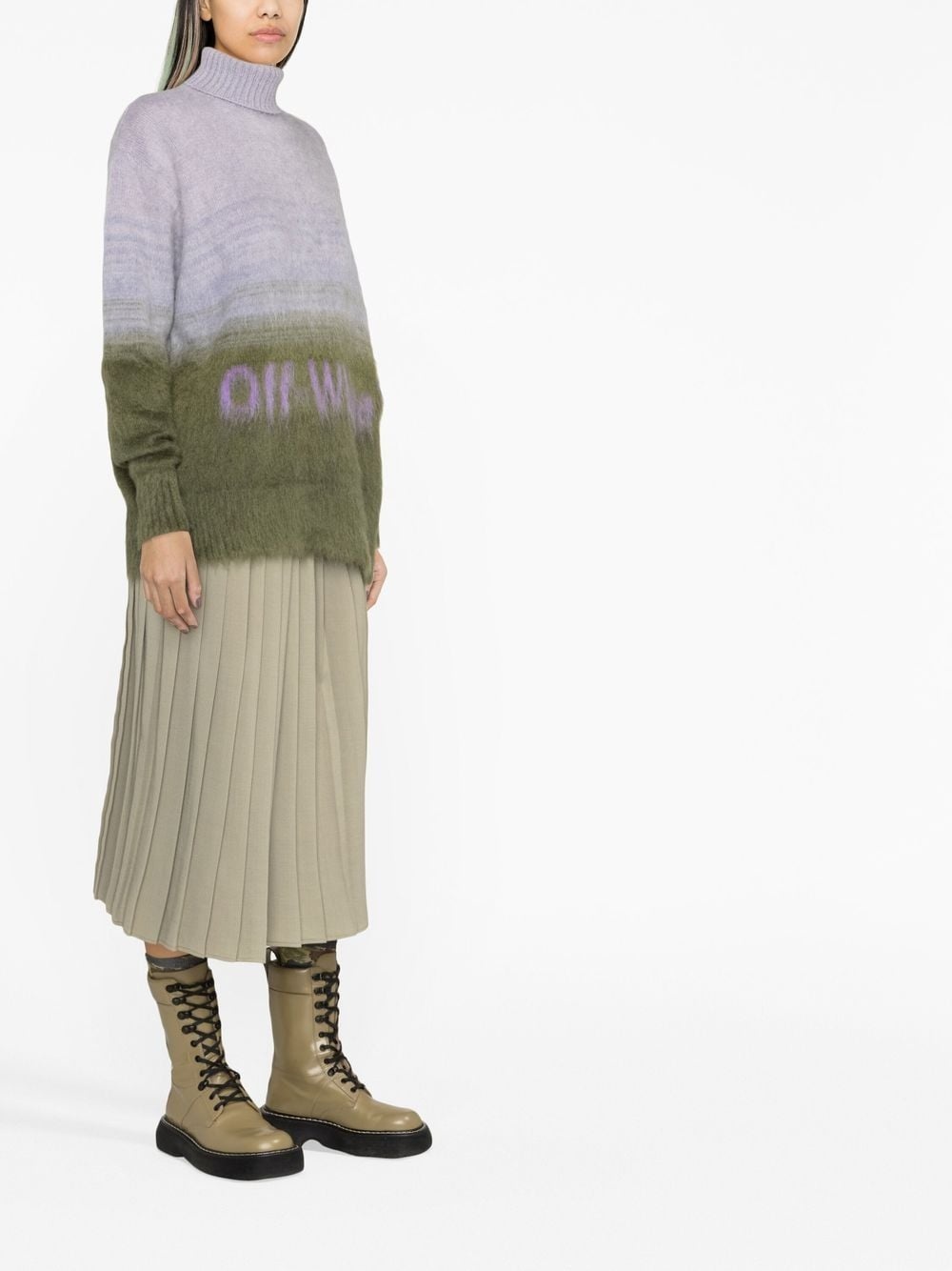 intarsia-knit logo roll-neck jumper - 4