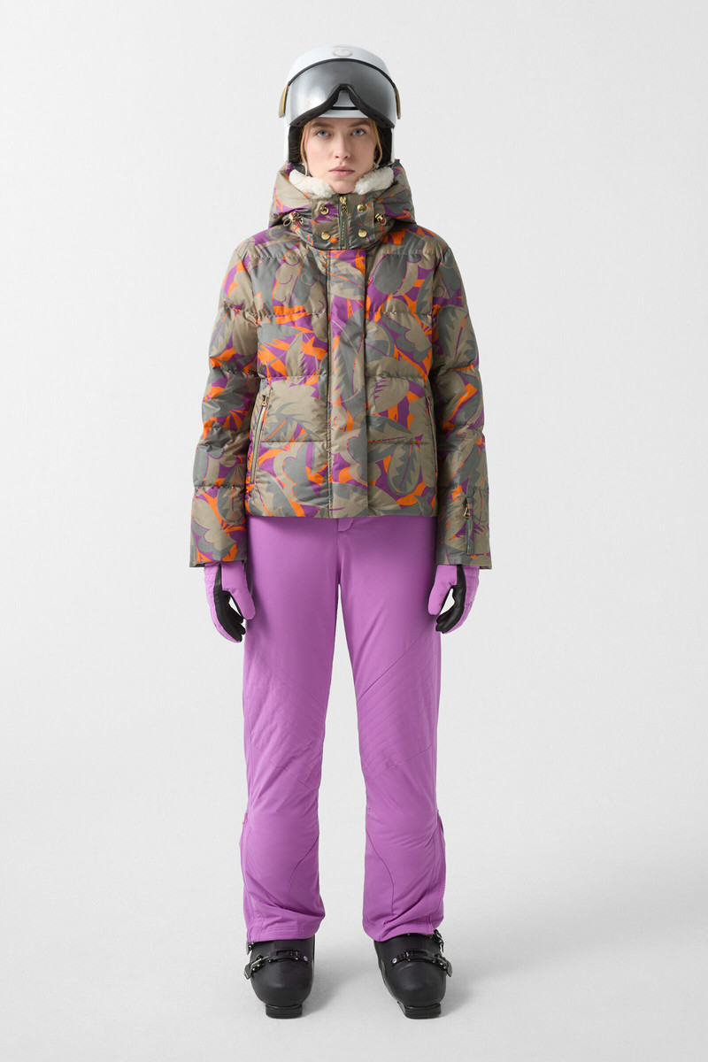 BOGNER Maja down ski jacket in Olive green/purple/orange outlook