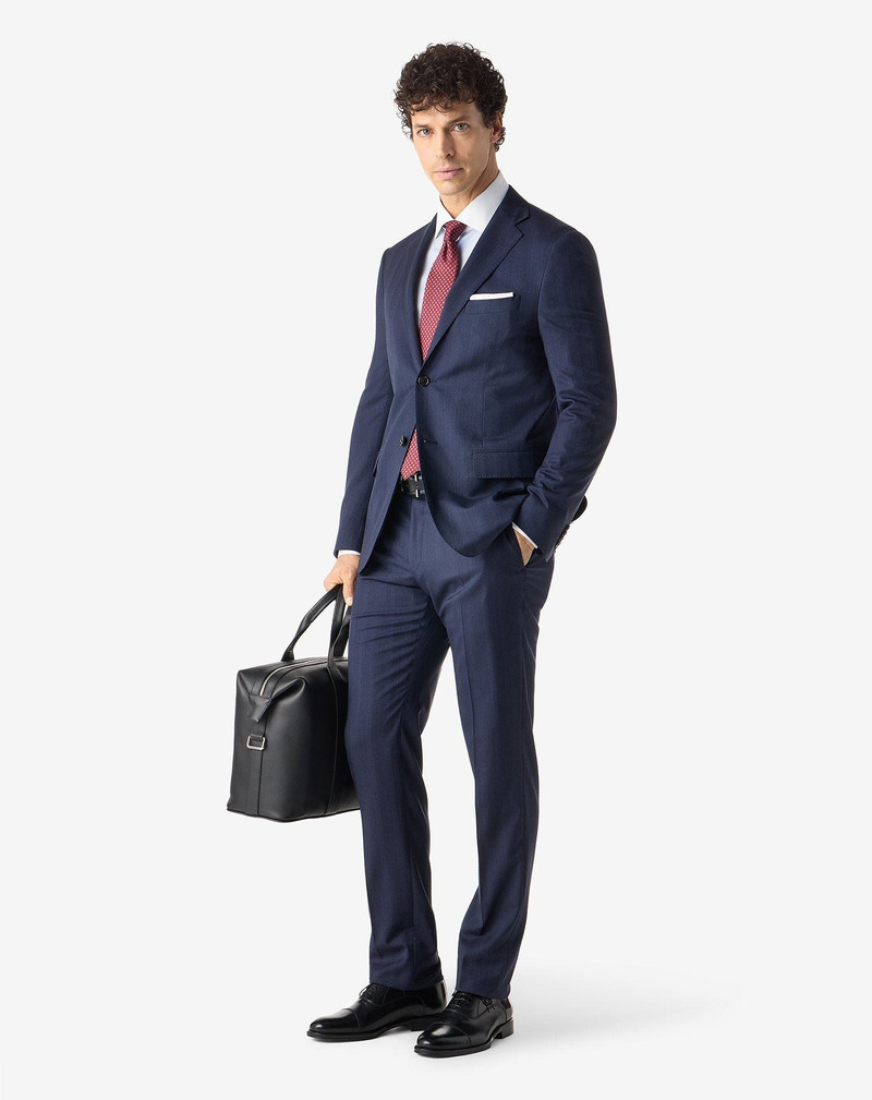 CORNELIANI Navy blue 150's wool twill suit outlook