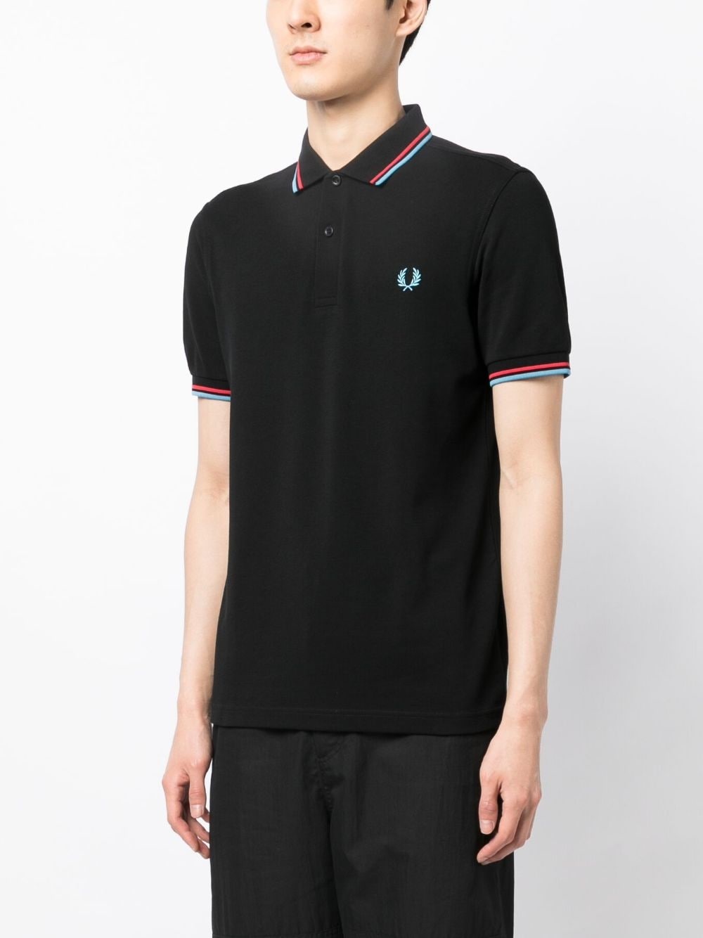 embroidered-logo polo shirt - 3