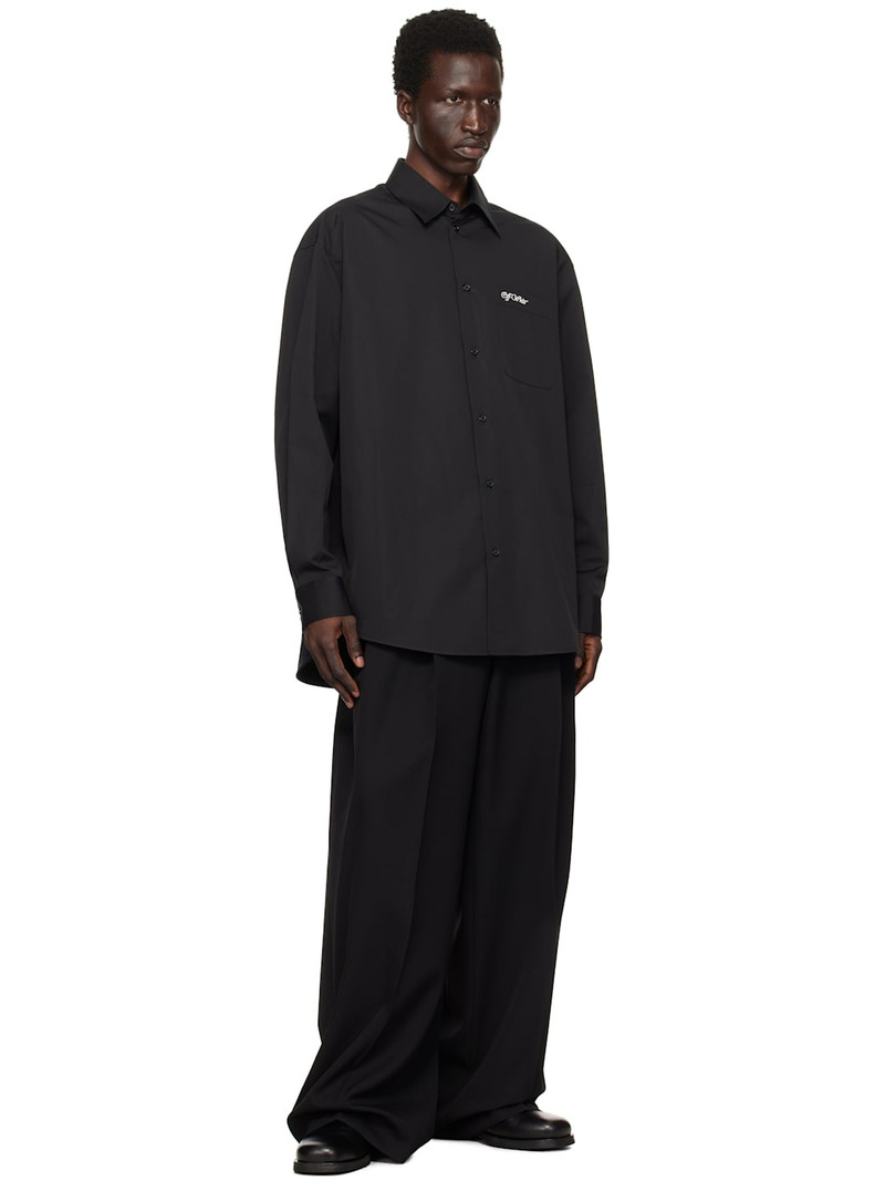 Off-White Black Popeline Oversized Shirt outlook