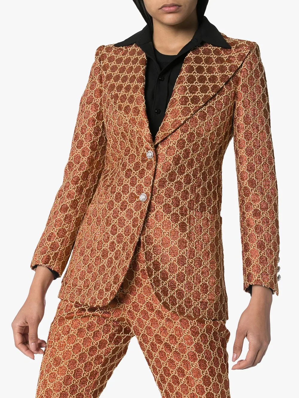 GG Jacquard single-breasted blazer - 2