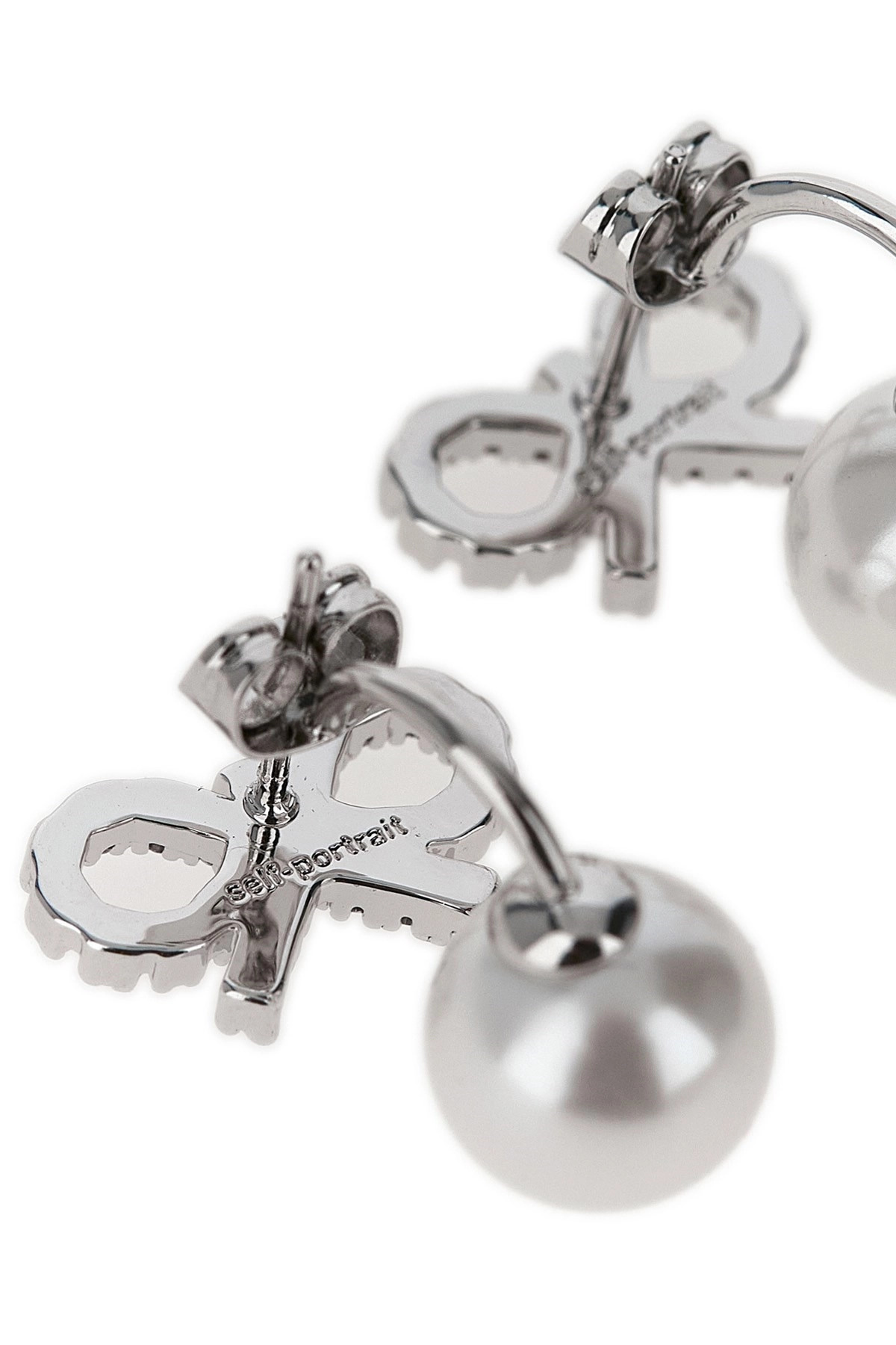 'Crystal Bow Pearl Jacket' earrings - 2
